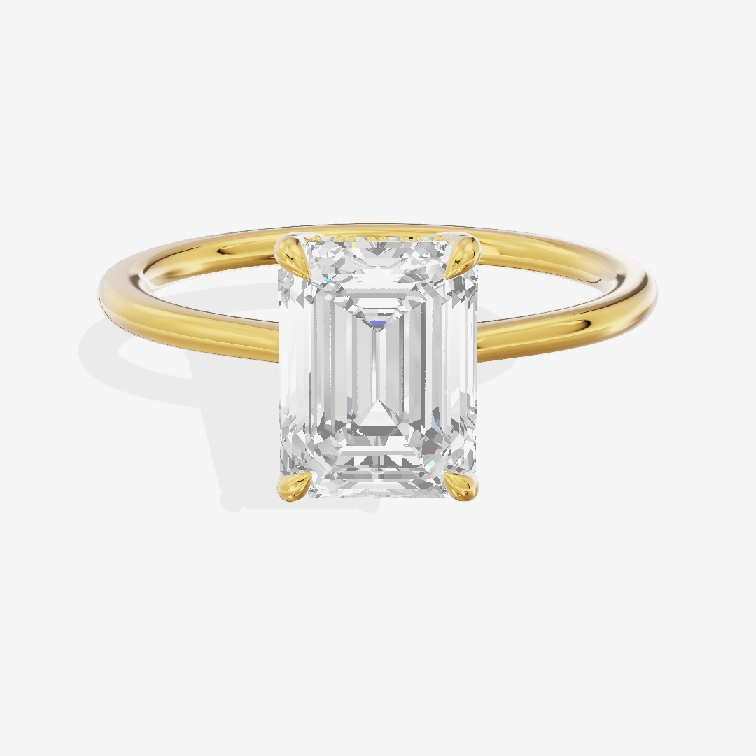 Liviana Three Stone Emerald Engagement Ring (1/4 ct. tw.) in 14K Yellow Gold