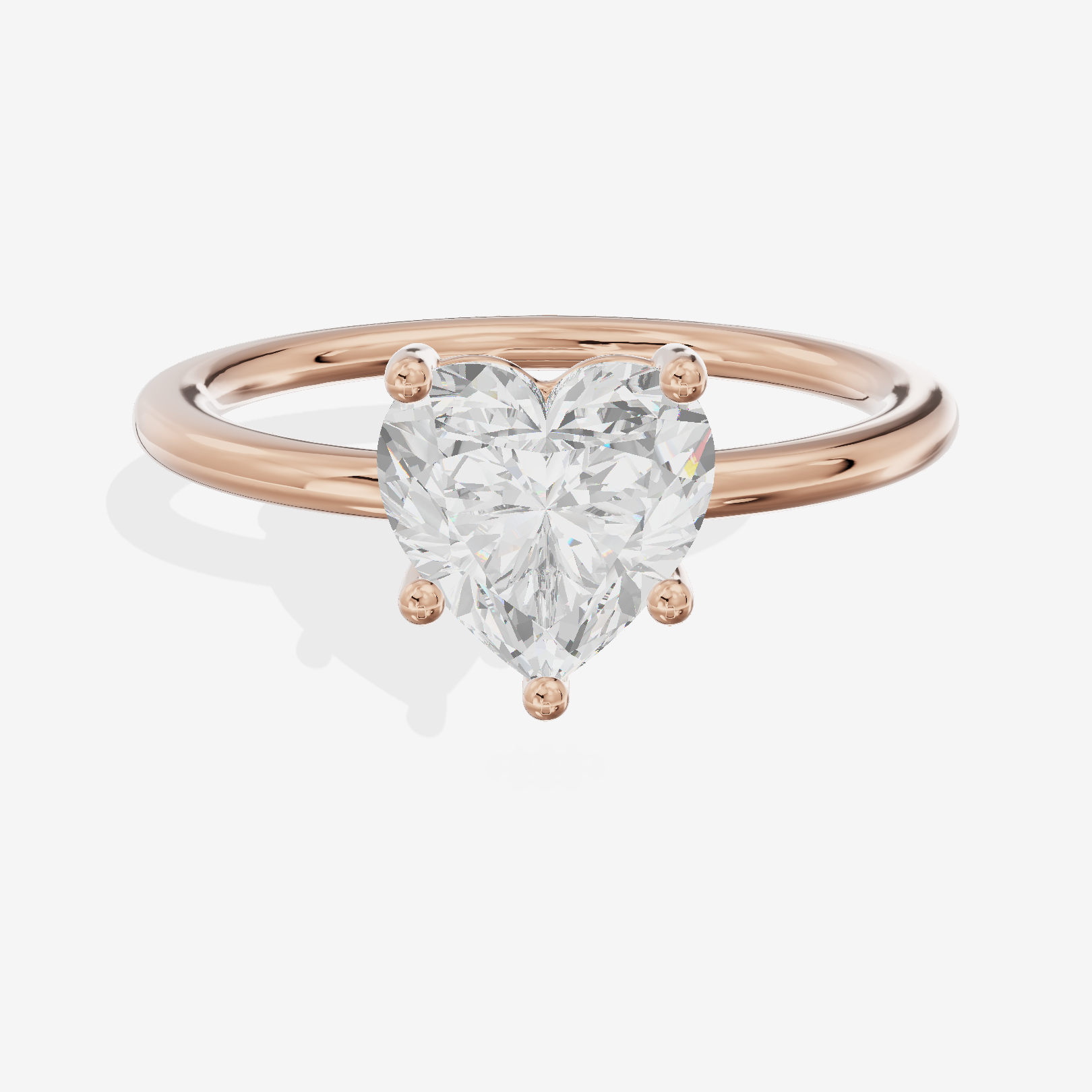 Reverya Hidden Halo Heart Engagement Ring (1/20 ct. tw.) in 14K Rose Gold