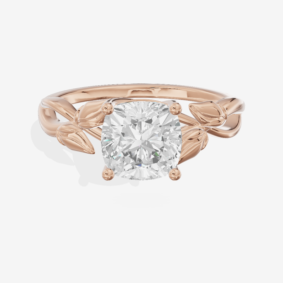 Sealed Vowsae 2.5mm Cushion Solitaire Engagement Ring in 18K Rose Gold