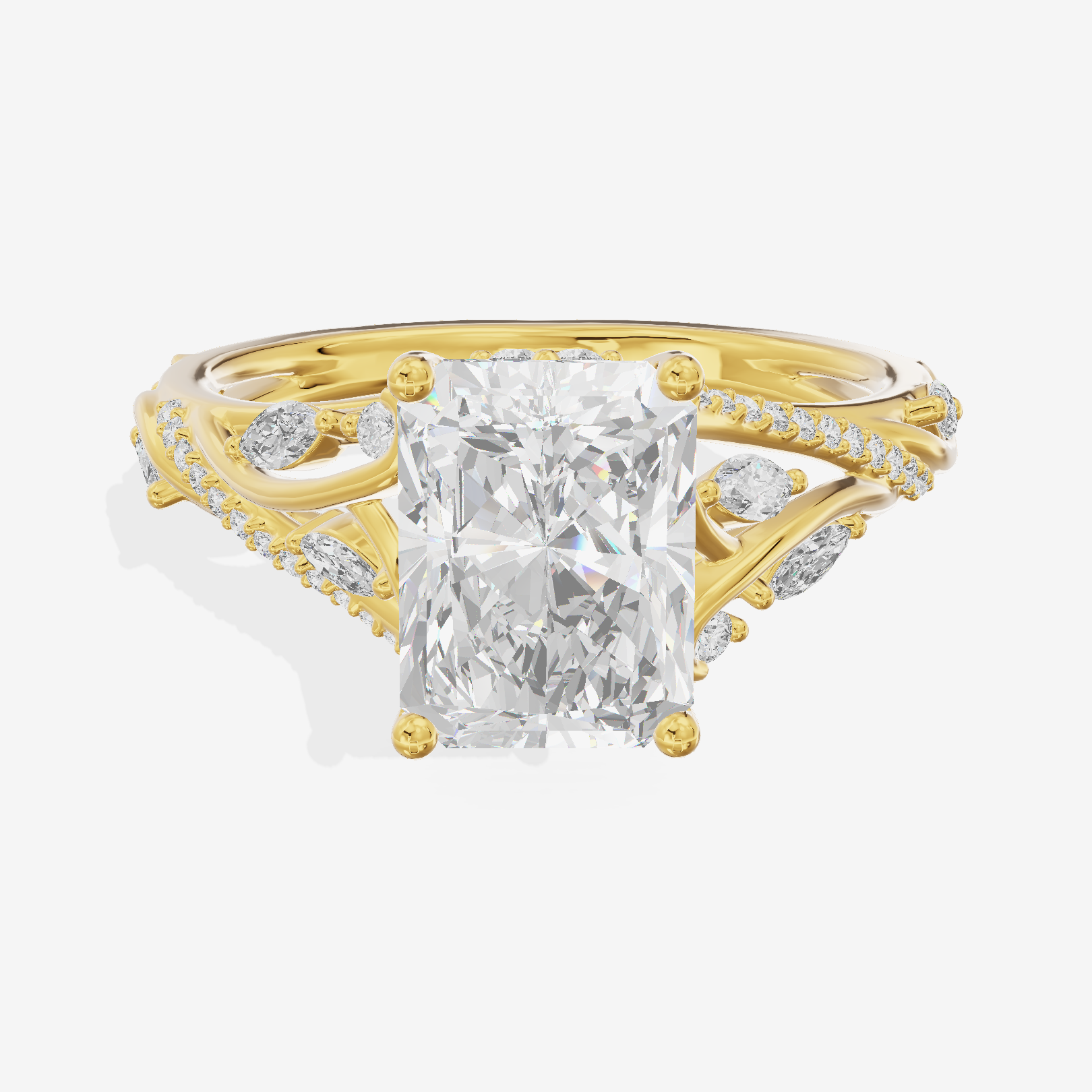 Twined Lumera Radiant Twisted Engagement Ring (1/2 ct. tw.) in 18K Yellow Gold