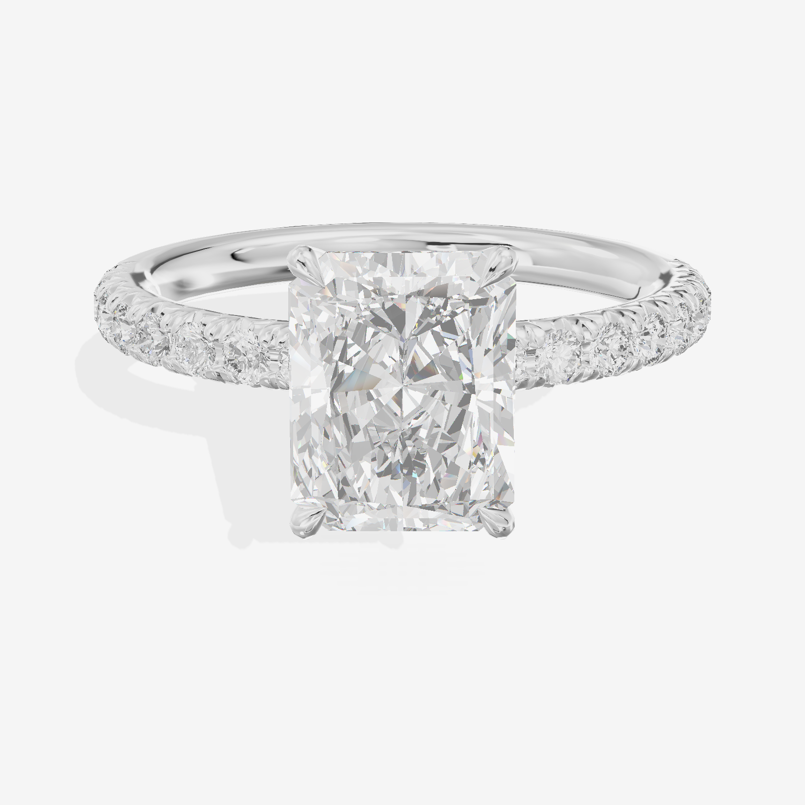 Modern Whisper Radiant Engagement Ring with Side Stones (2/5 ct. tw.) in 18K White Gold