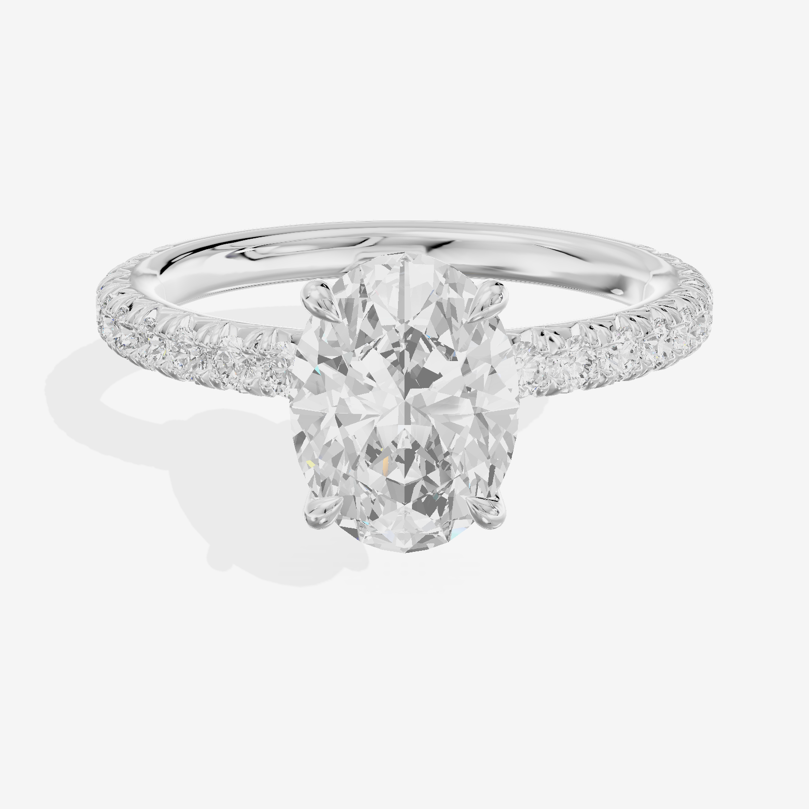 Petite Trueheart Oval Engagement Ring with Side Stones (2/5 ct. tw.) in 14K White Gold