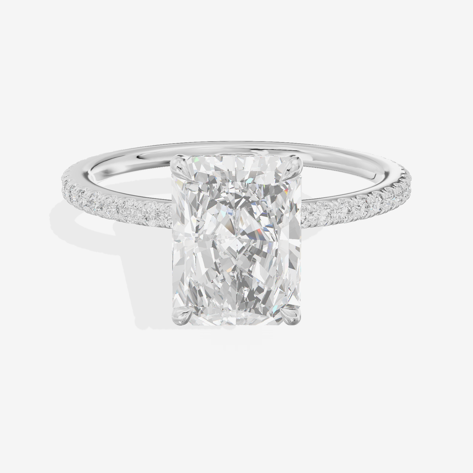 Mirelle Radiant Hidden Halo Engagement Ring (1/3 ct. tw.) in 14K White Gold