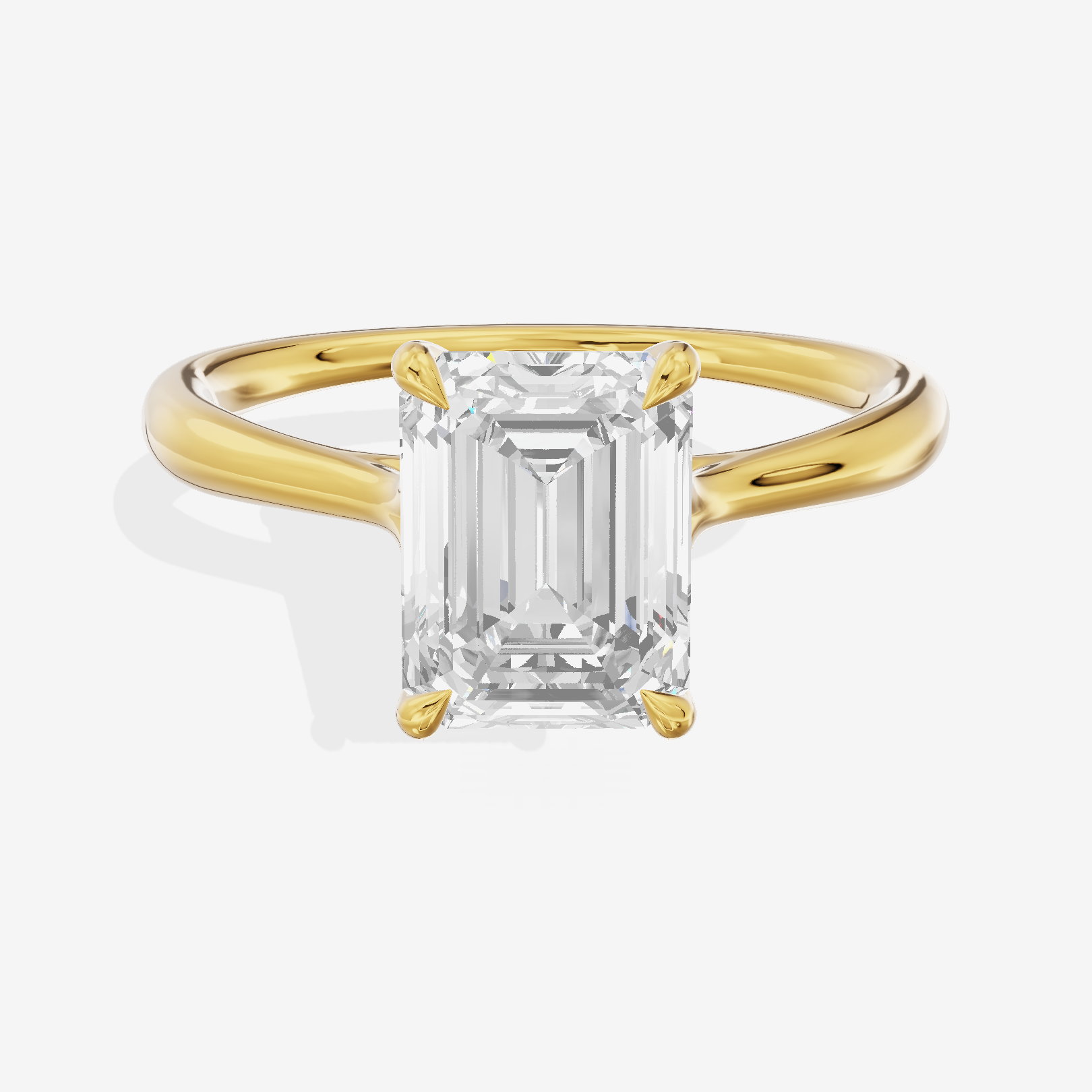 Mayrelle 2mm Emerald Solitaire Engagement Ring in 14K Yellow Gold