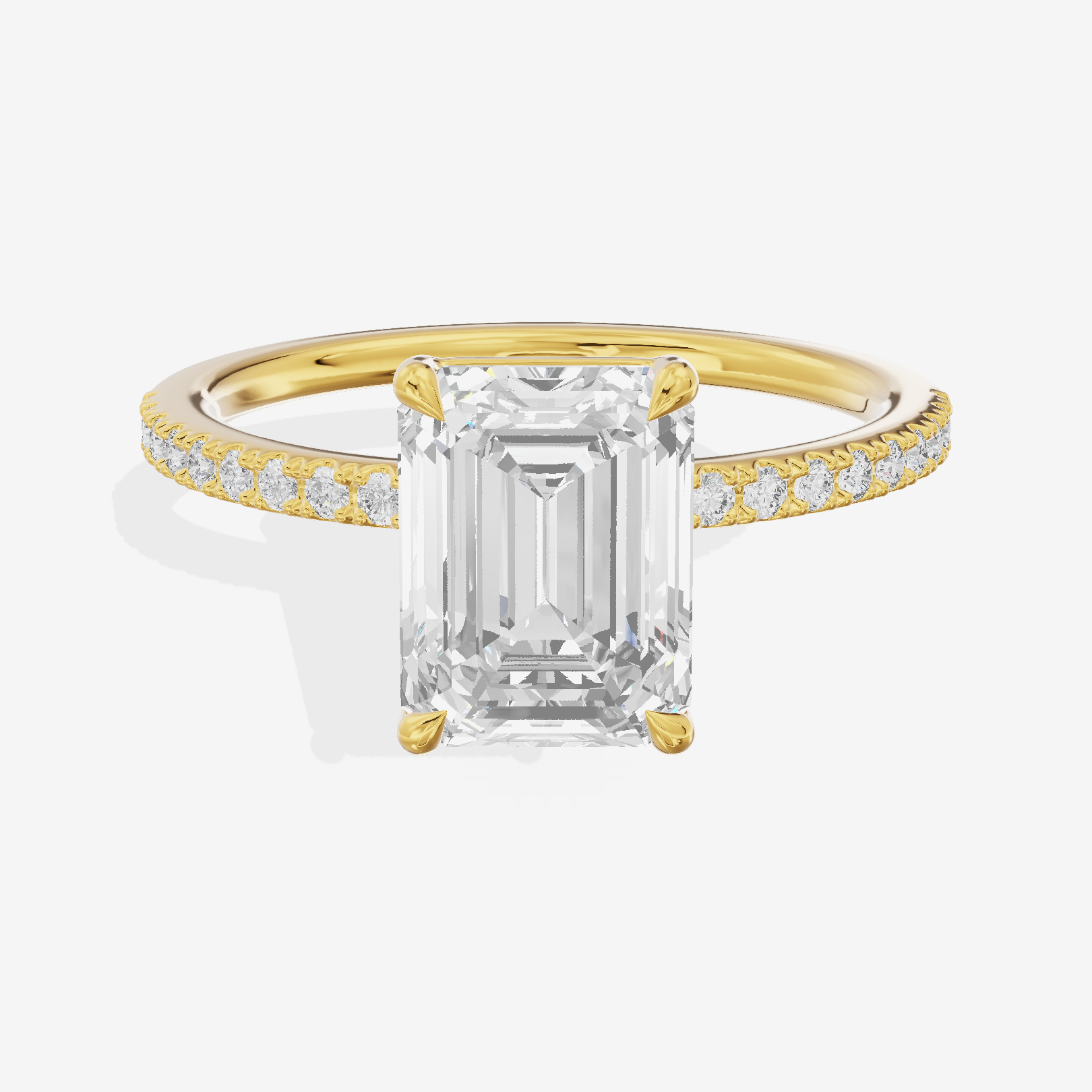 Tender Vowsae Emerald Engagement Ring with Side Stones (1/8 ct. tw.) in 14K Yellow Gold