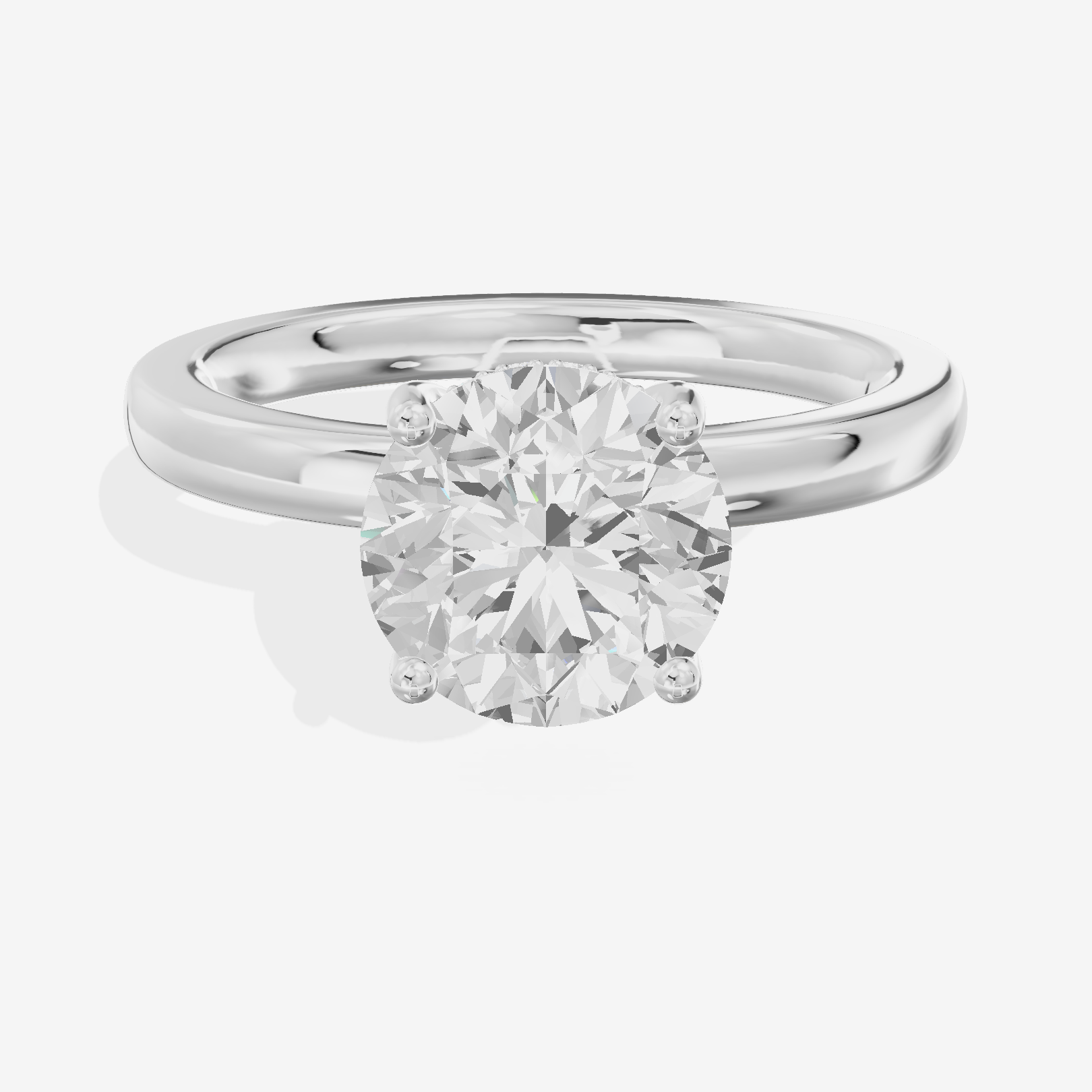 Reverya Round Hidden Halo Engagement Ring (1/15 ct. tw.) in 14K White Gold