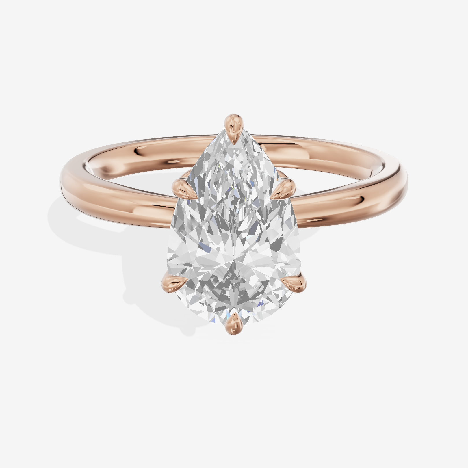 Eversince Solitaire 2mm Pear Engagement Ring in 18K Rose Gold