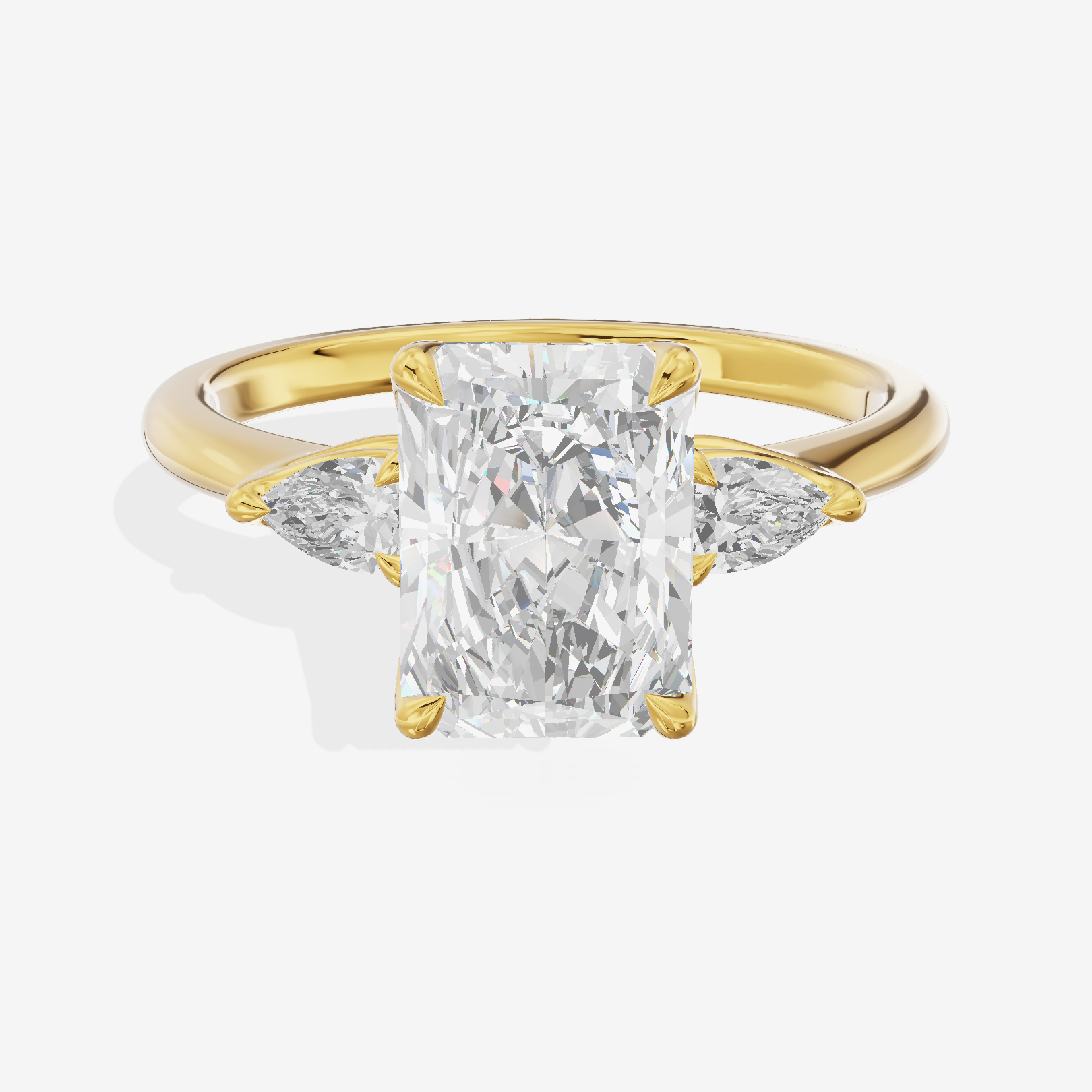 Vintage Coeurine Three Stone Radiant Engagement Ring (1/2 ct. tw.) in 18K Yellow Gold