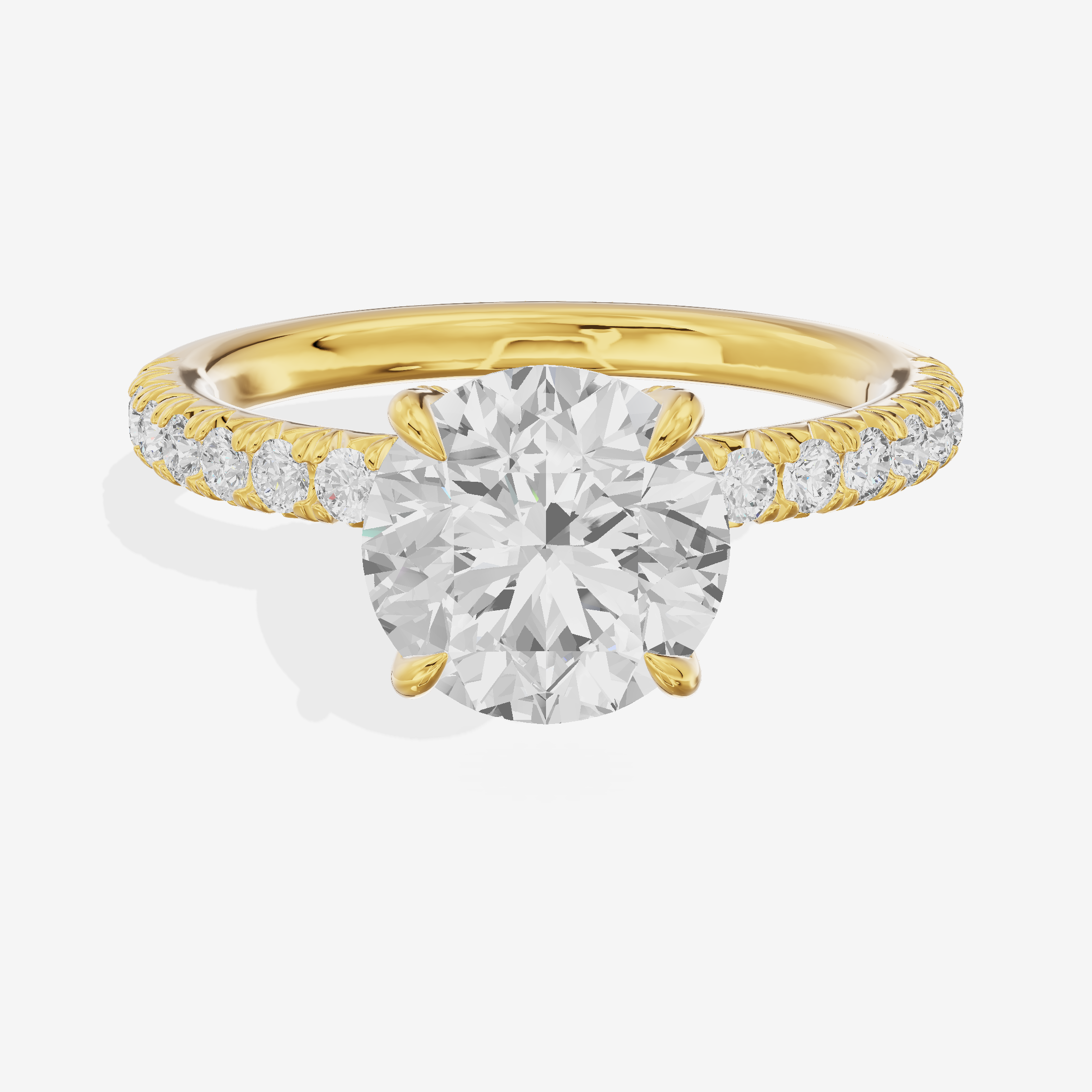 Mirelle Hidden Halo Round Engagement Ring (1/3 ct. tw.) in 14K Yellow Gold