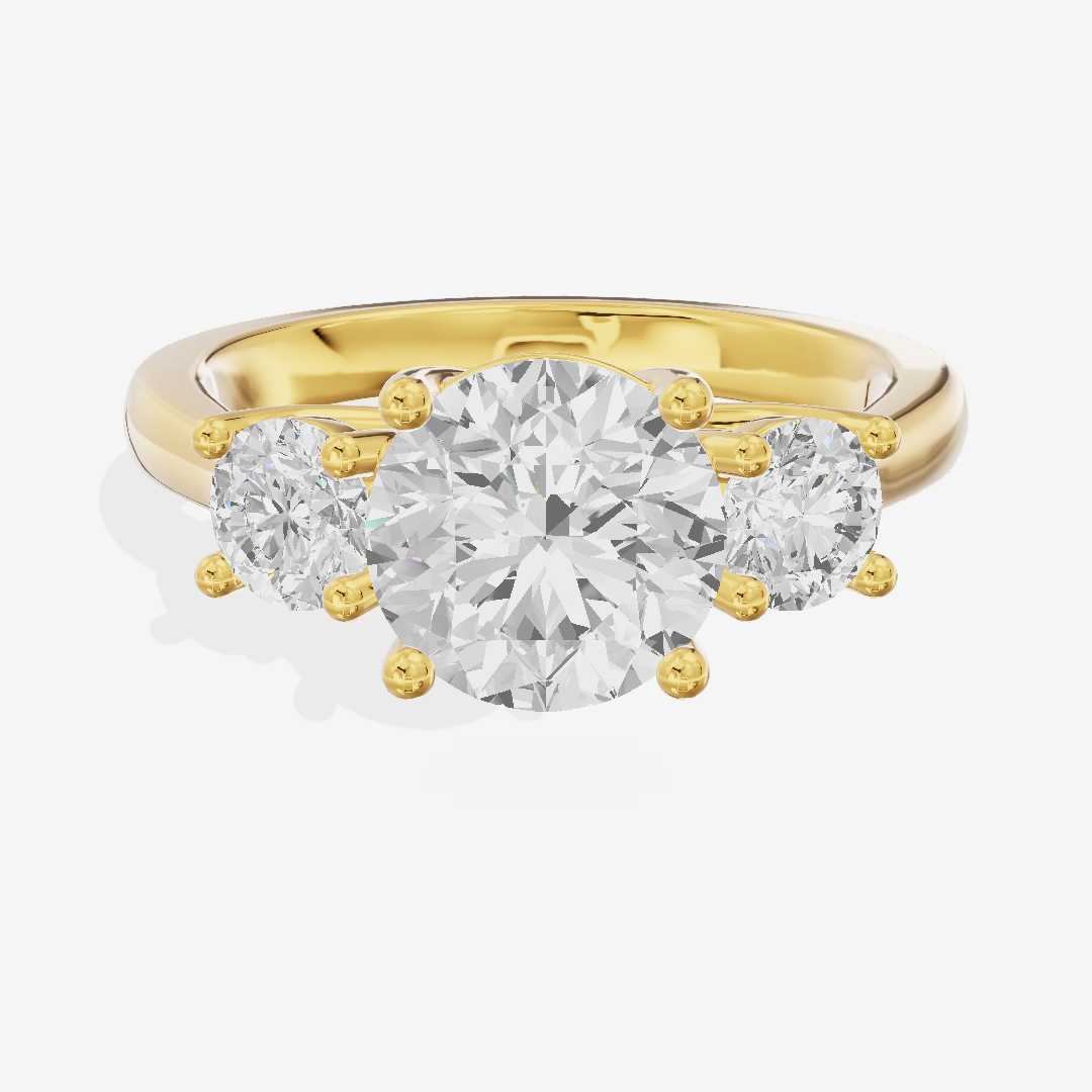 Petite Selenia Three Stone Round Engagement Ring (1/3 ct. tw.) in 18K Yellow Gold
