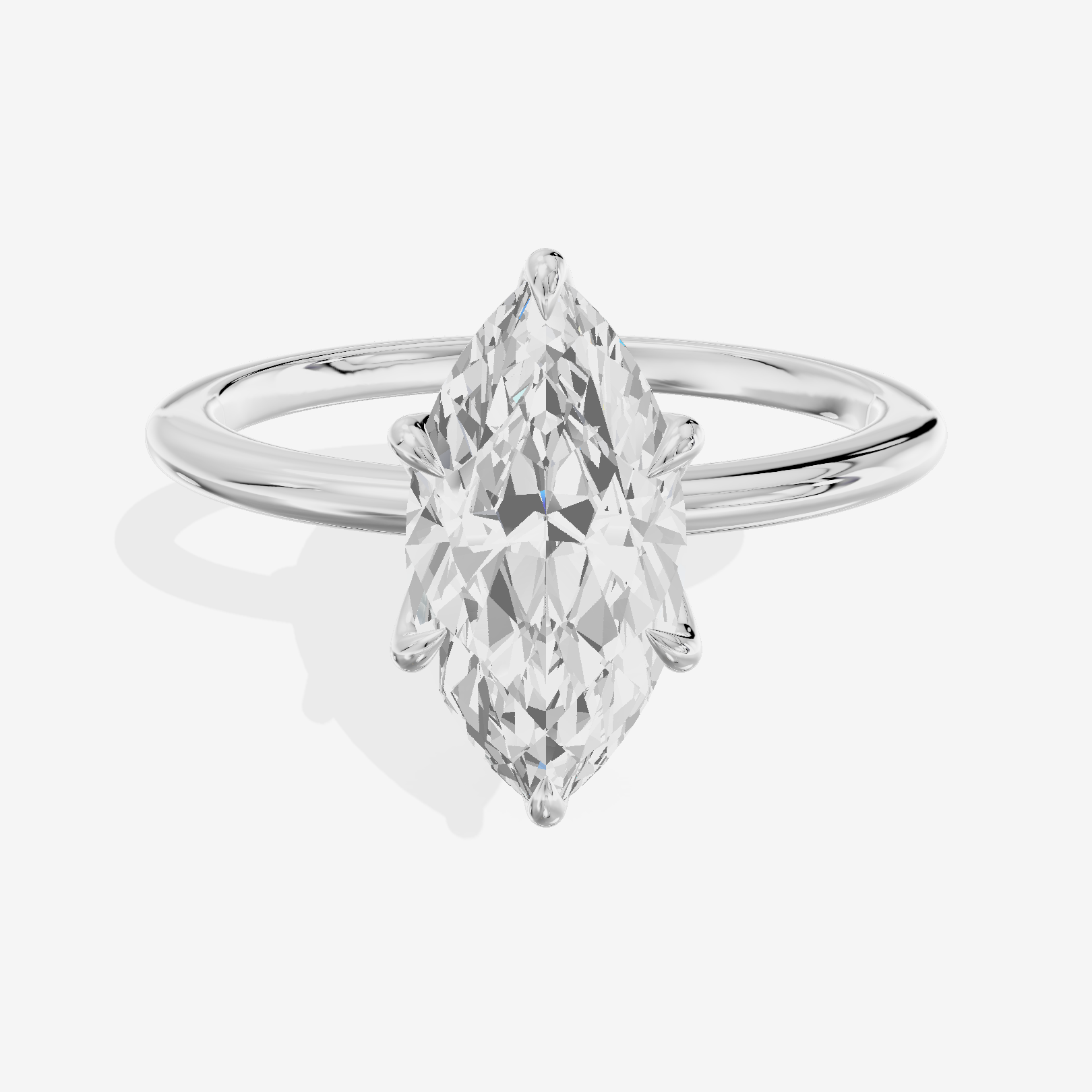 Petite Coeurine 1.5mm Marquise Six-Prong Engagement Ring in 18K White Gold