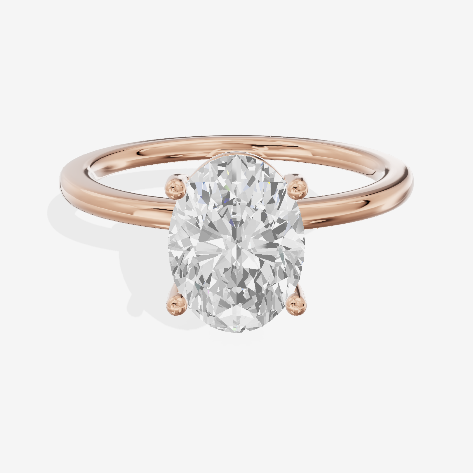 Selenia Solitaire 1.5mm Oval Engagement Ring in 18K Rose Gold