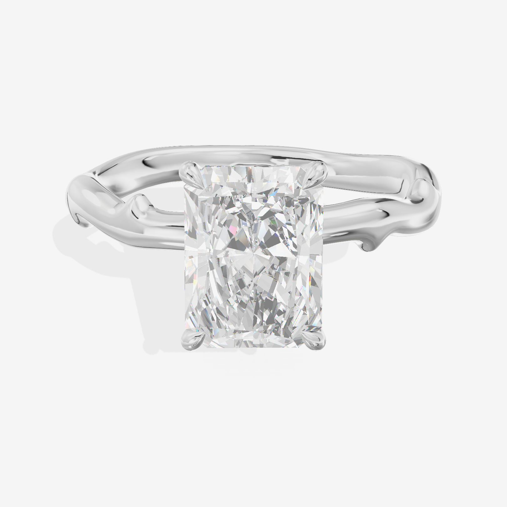 Vowsae Cathedral 2.2mm Radiant Solitaire Engagement Ring in Platinum