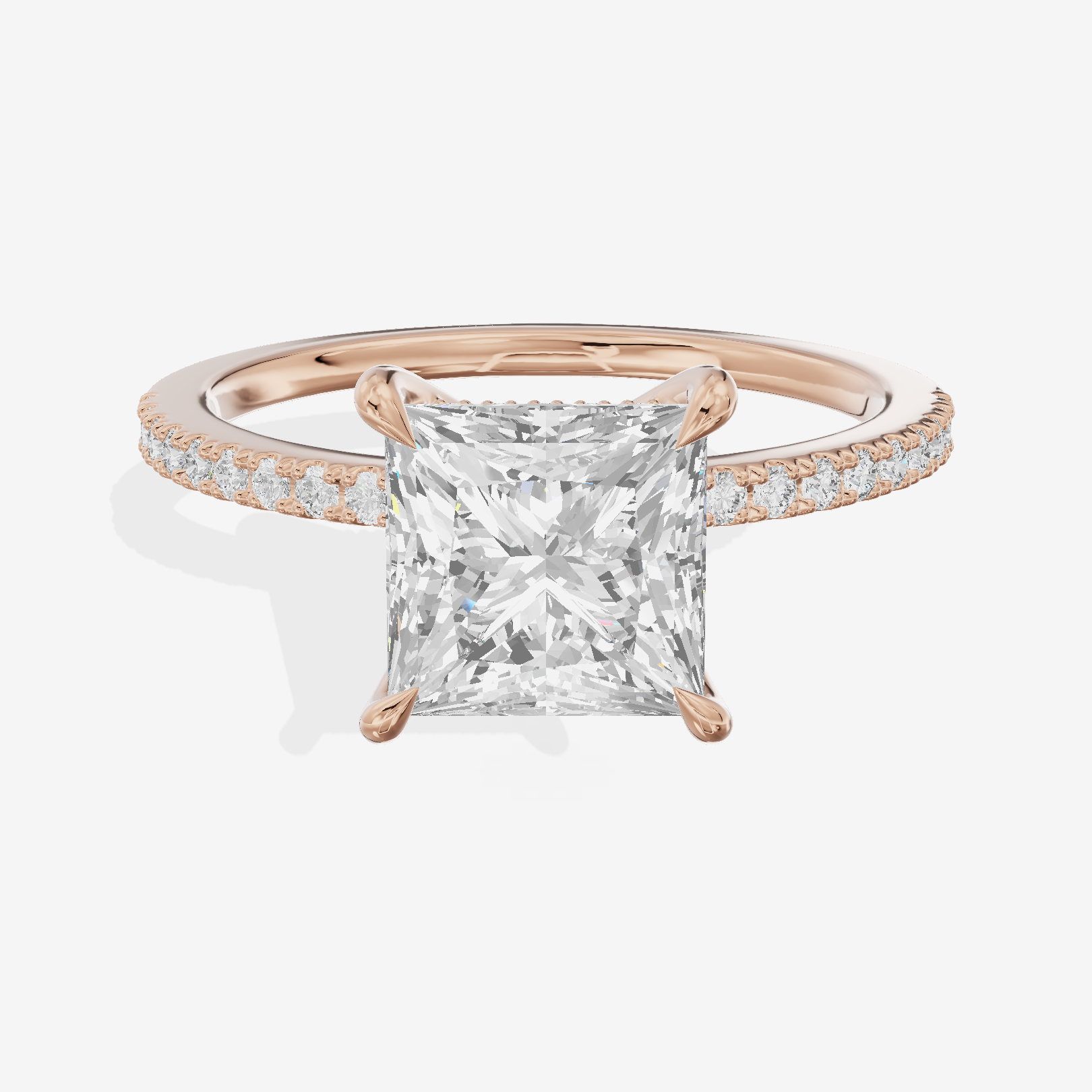 Lateria Hidden Halo Princess Engagement Ring (1/5 ct. tw.) in 14K Rose Gold
