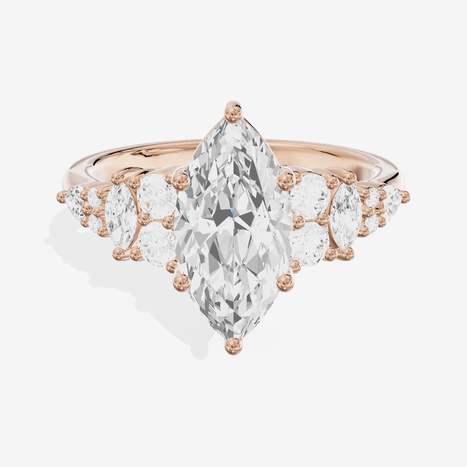 Modern Whisper Marquise Engagement Ring with Side Stones (2/5 ct. tw.) in 18K Rose Gold