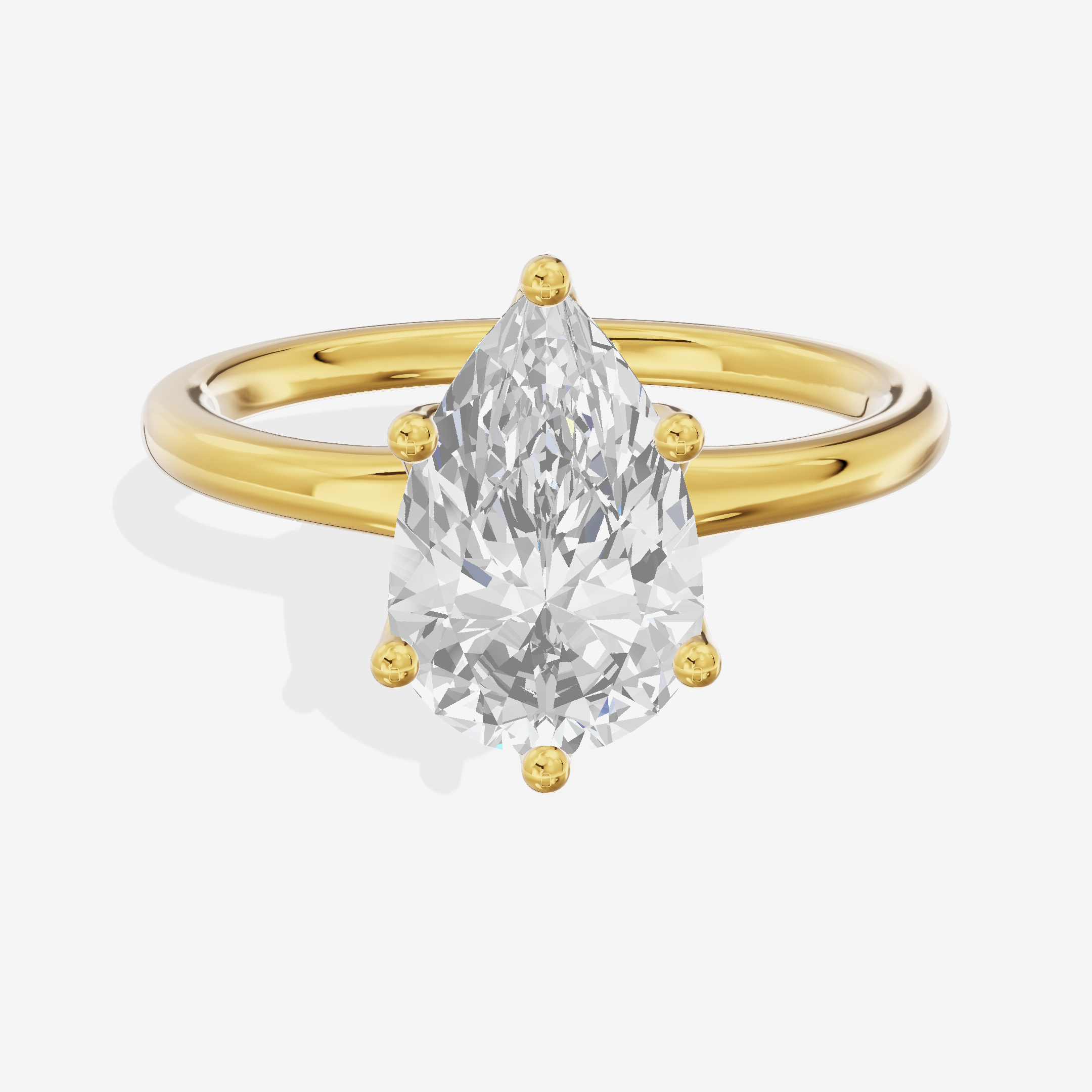 Linger 1.8mm Pear Solitaire Engagement Ring in 18K Yellow Gold