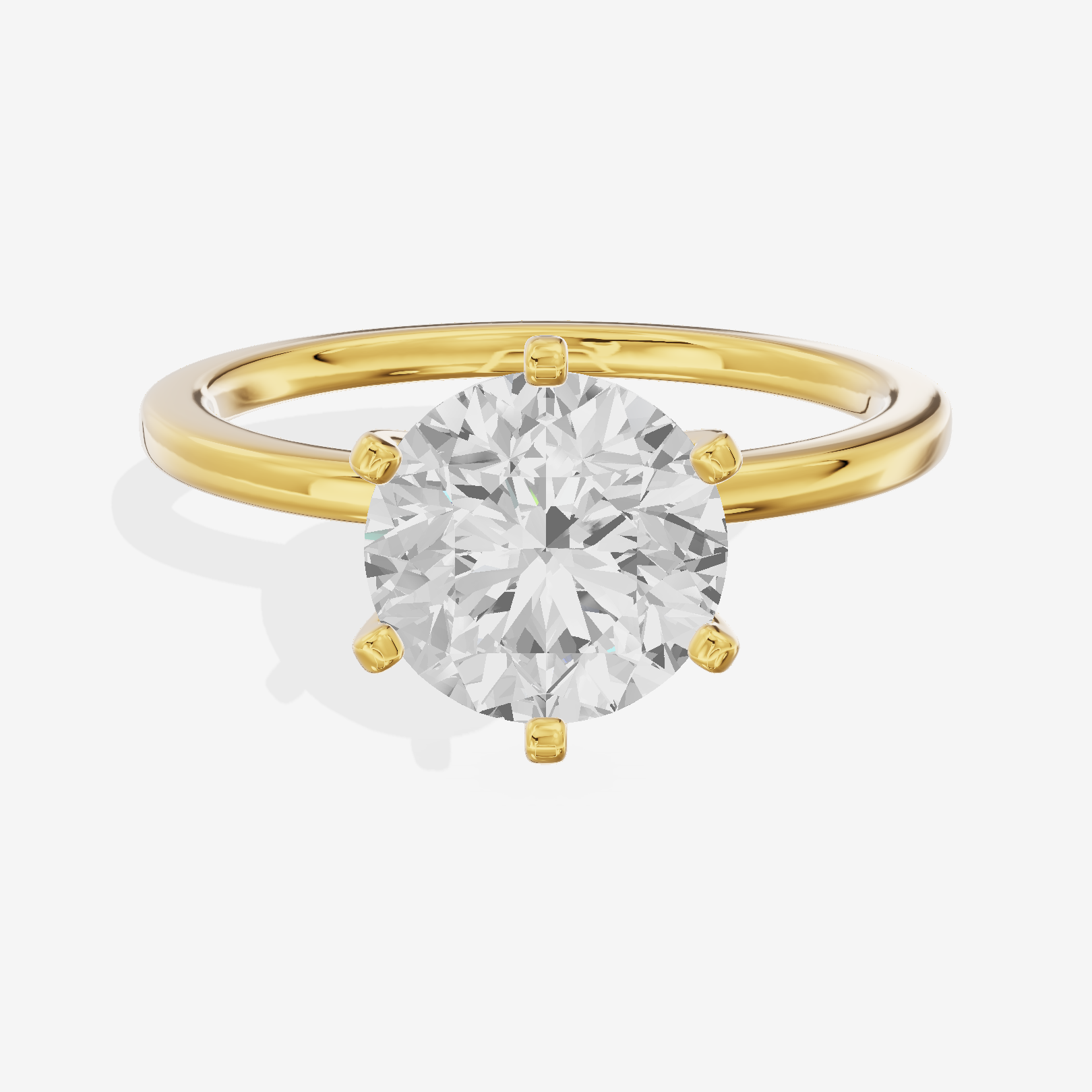 Petite Sincere 1.5mm Round Six-Prong Engagement Ring in 14K Yellow Gold