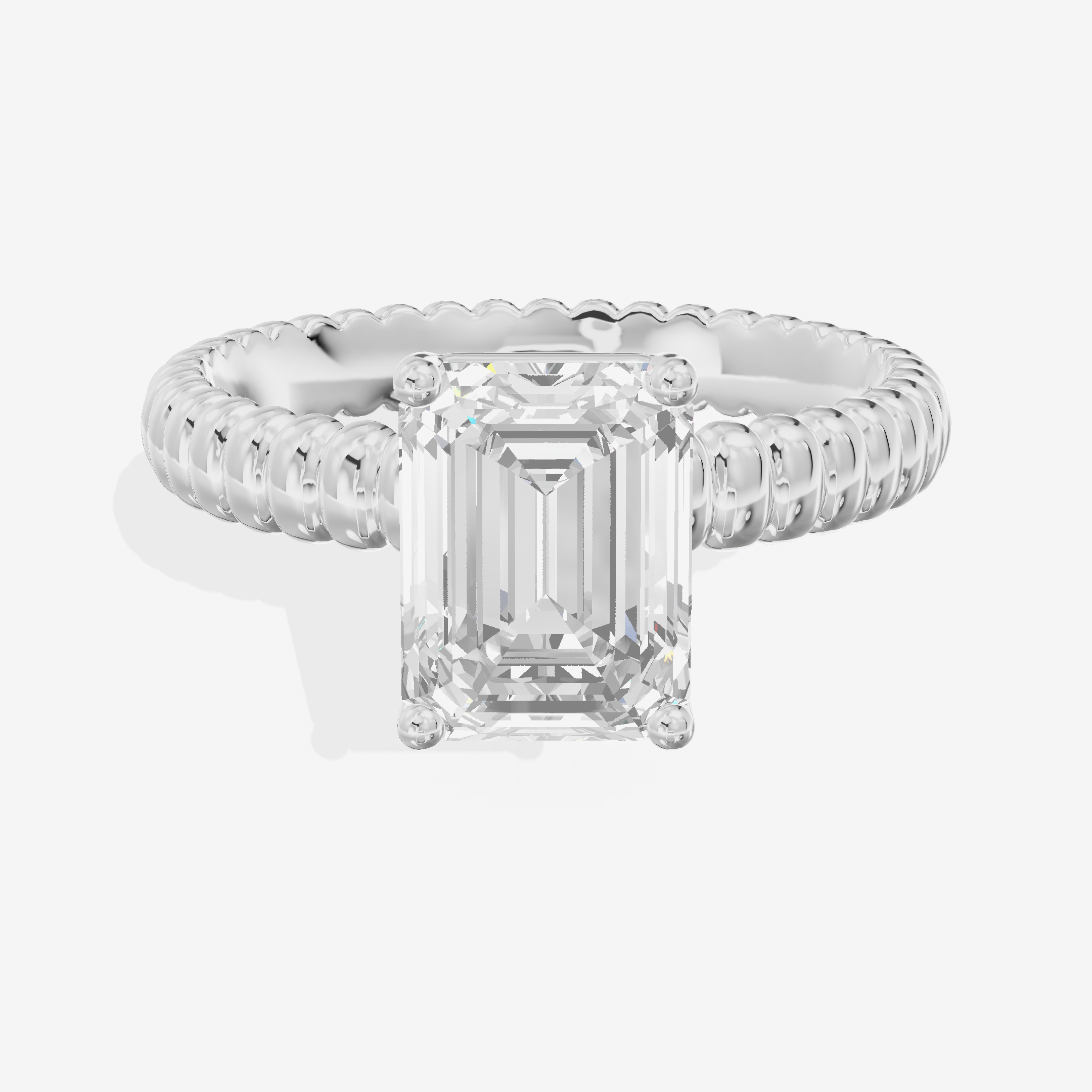 Lustrous Aimora 3mm Emerald Solitaire Engagement Ring in Platinum