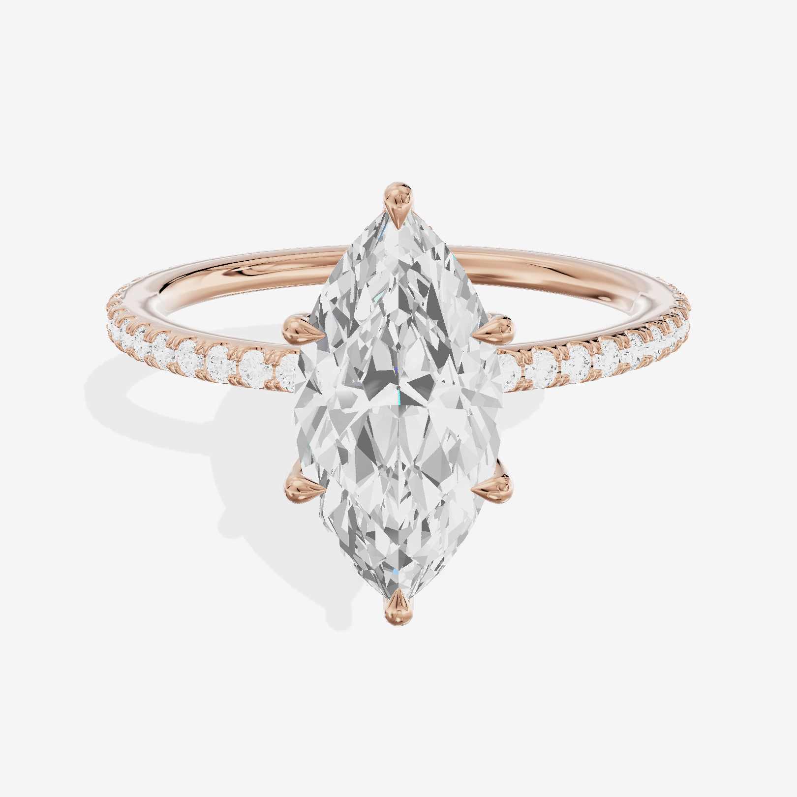 Mirelle Marquise Hidden Halo Engagement Ring (1/3 ct. tw.) in 18K Rose Gold