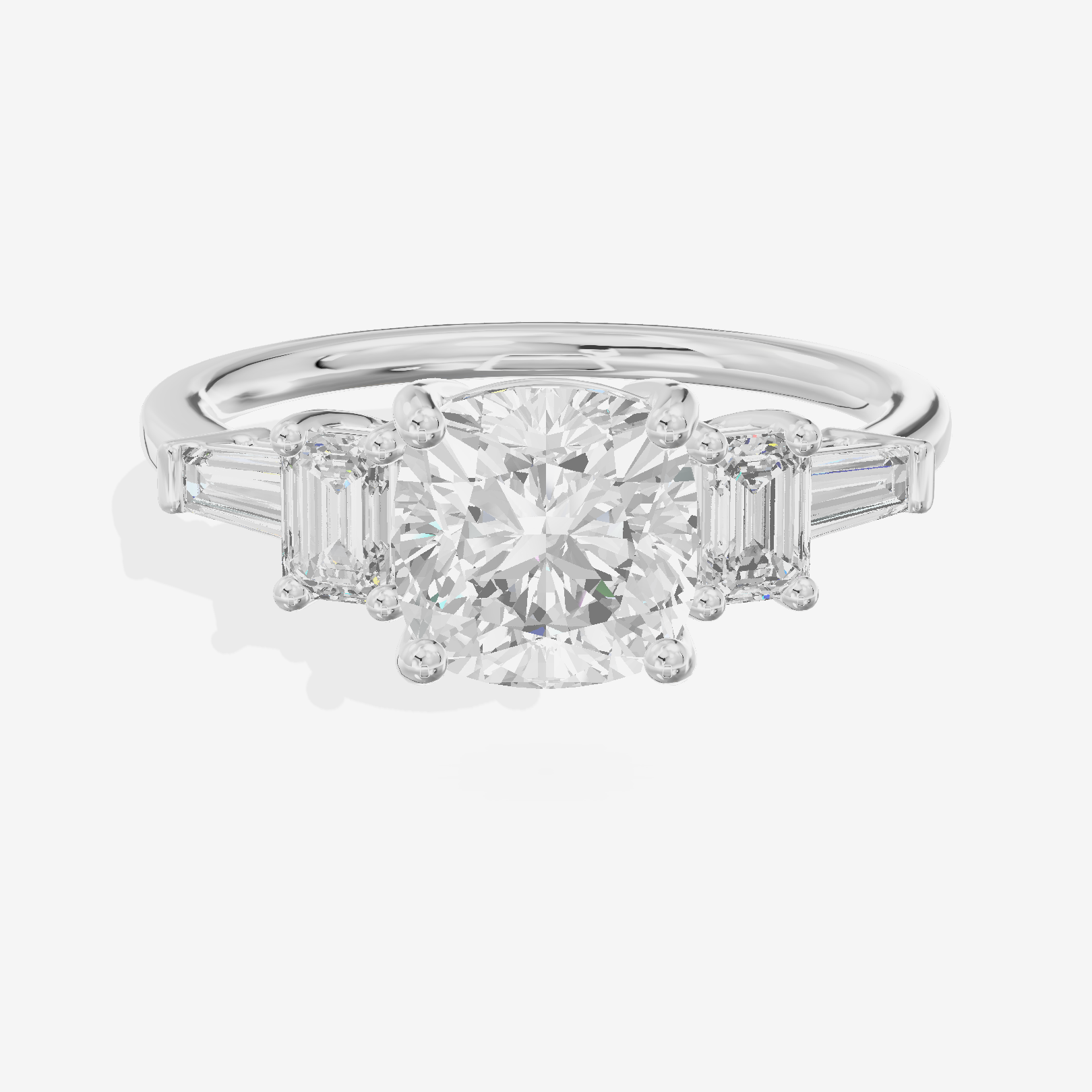 Vowsae Five Stone Cushion Engagement Ring (3/4 ct. tw.) in 18K White Gold