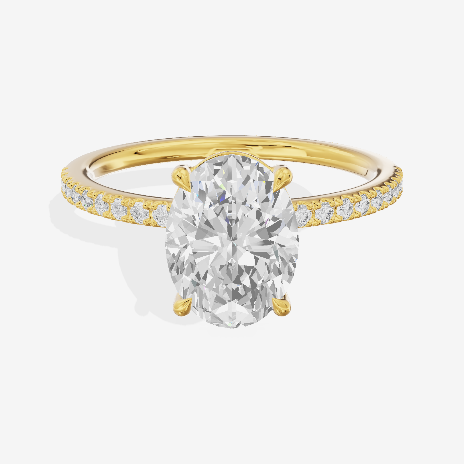 Tender Vowsae Oval Engagement Ring with Side Stones (1/8 ct. tw.) in 18K Yellow Gold