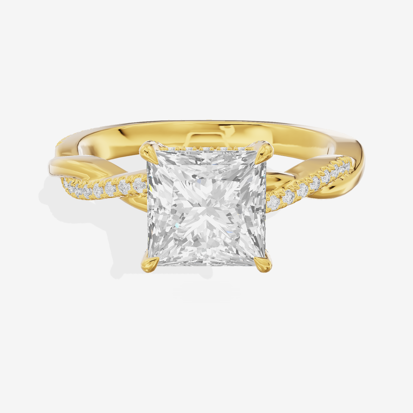 Petite Adorae Princess Hidden Halo Engagement Ring (1/5 ct. tw.) in 14K Yellow Gold