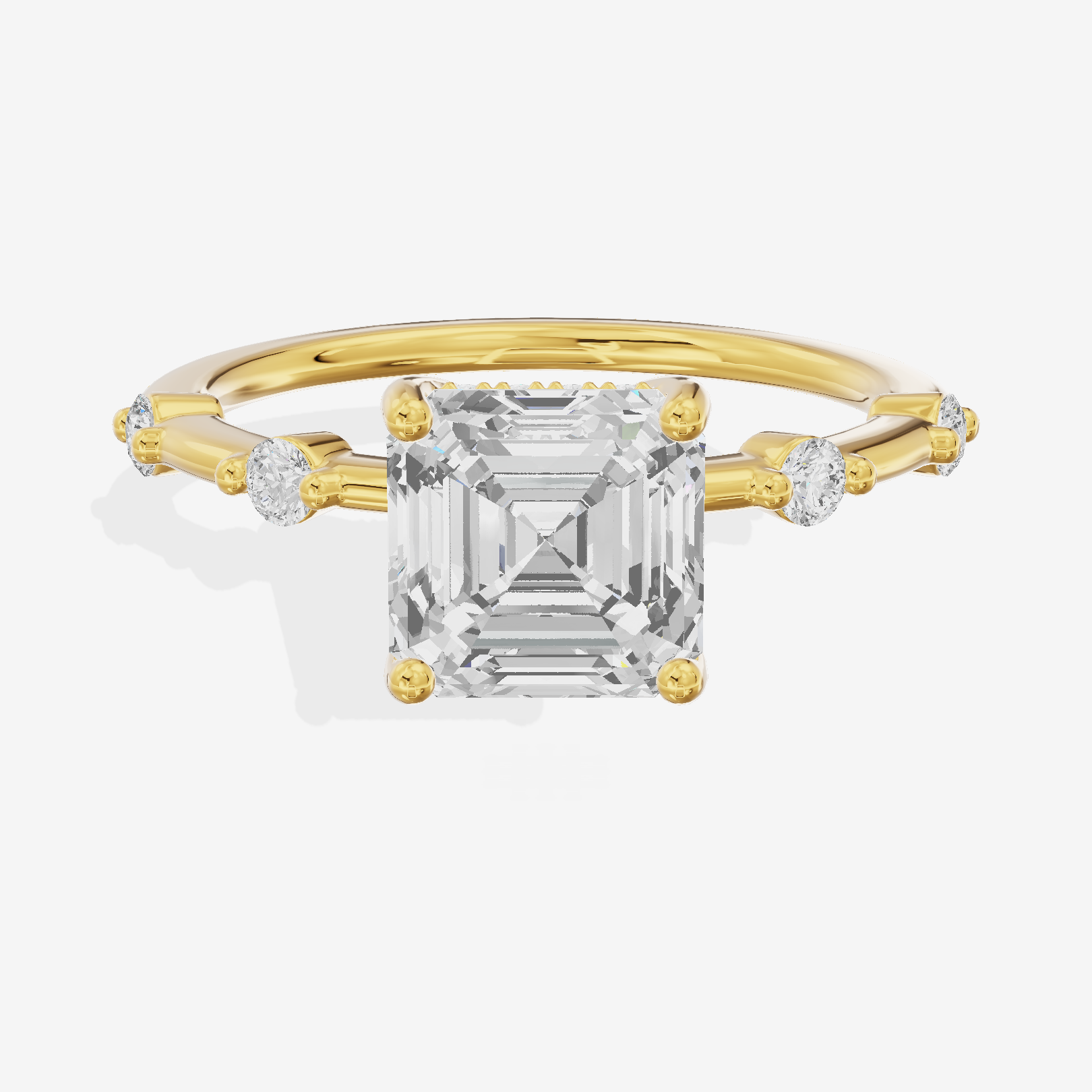 Selenia Asscher Hidden Halo Engagement Ring (1/6 ct. tw.) in 18K Yellow Gold