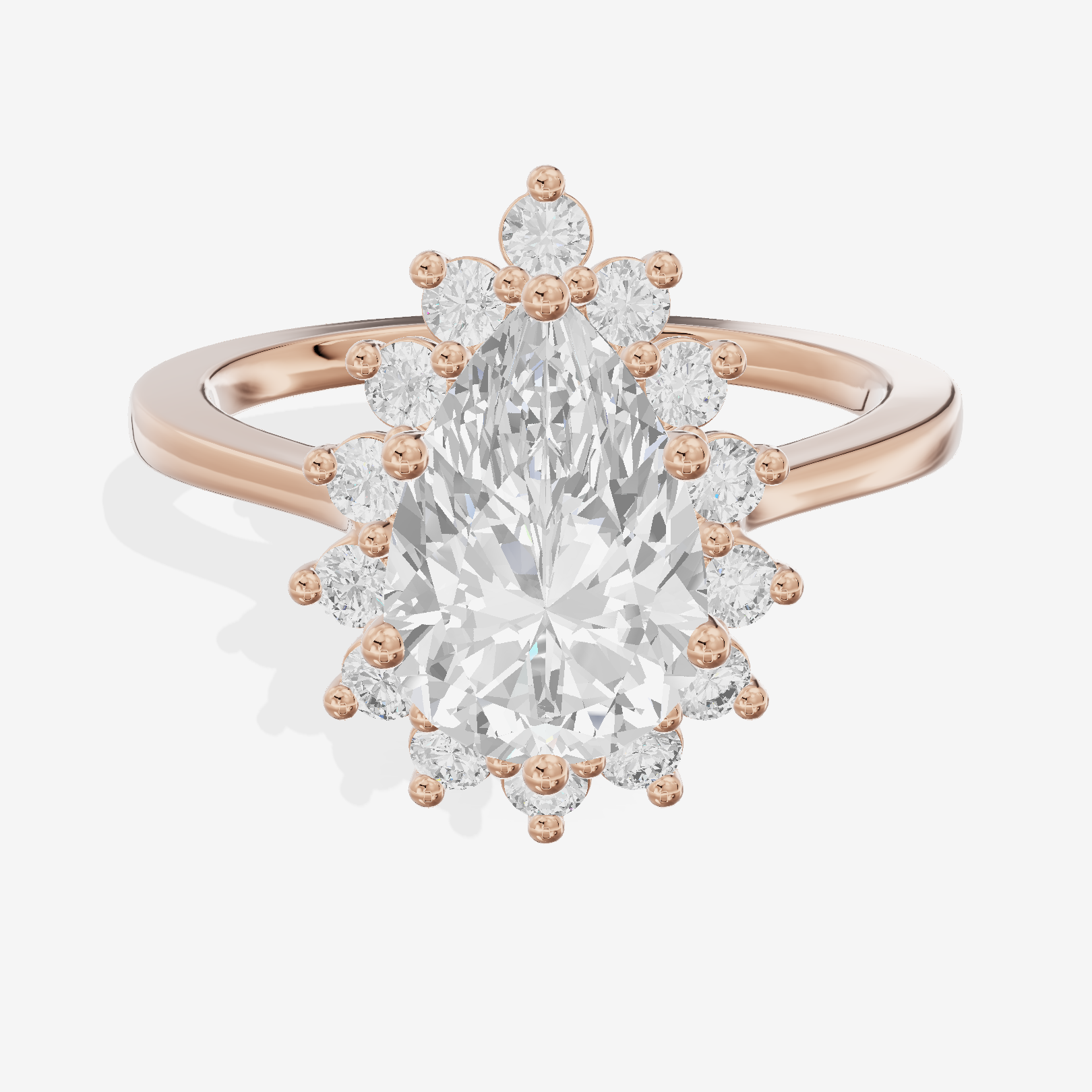 Liviana Halo Pear Engagement Ring (1/4 ct. tw.) in 18K Rose Gold