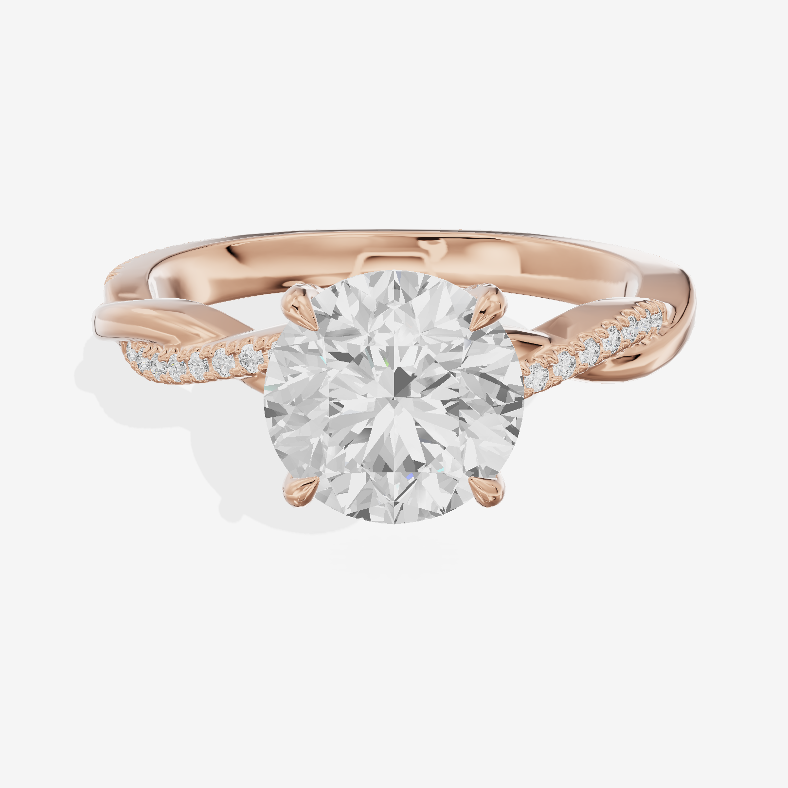 Petite Adorae Round Hidden Halo Engagement Ring (1/5 ct. tw.) in 14K Rose Gold