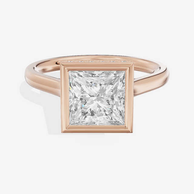 Sincere Hidden Halo Princess Engagement Ring (1/6 ct. tw.) in 18K Rose Gold