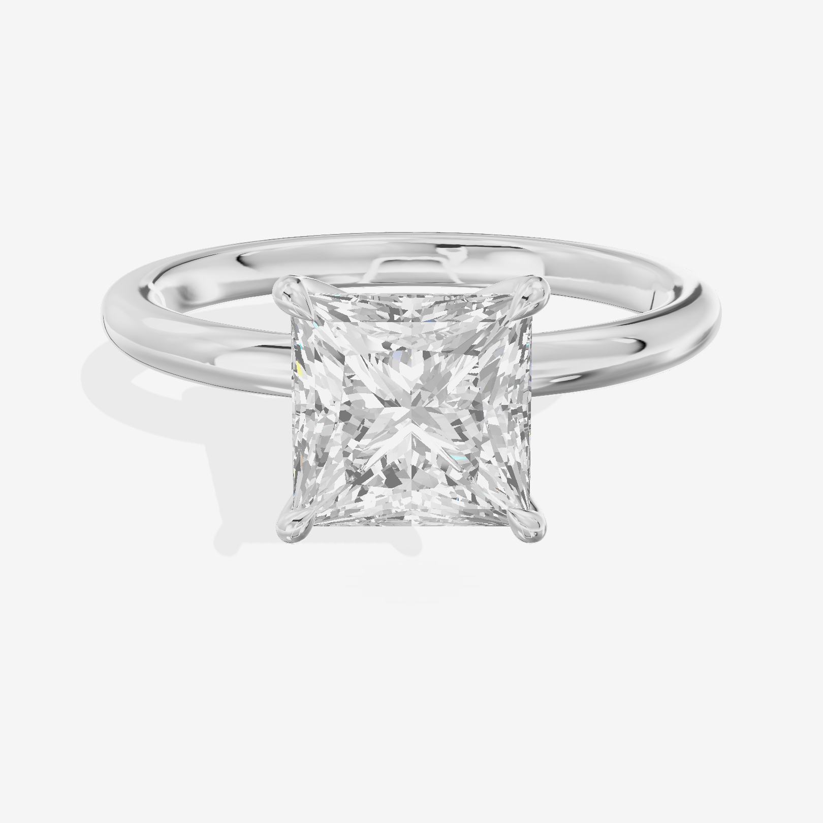 Adorae Solitaire 2mm Princess Engagement Ring in Platinum