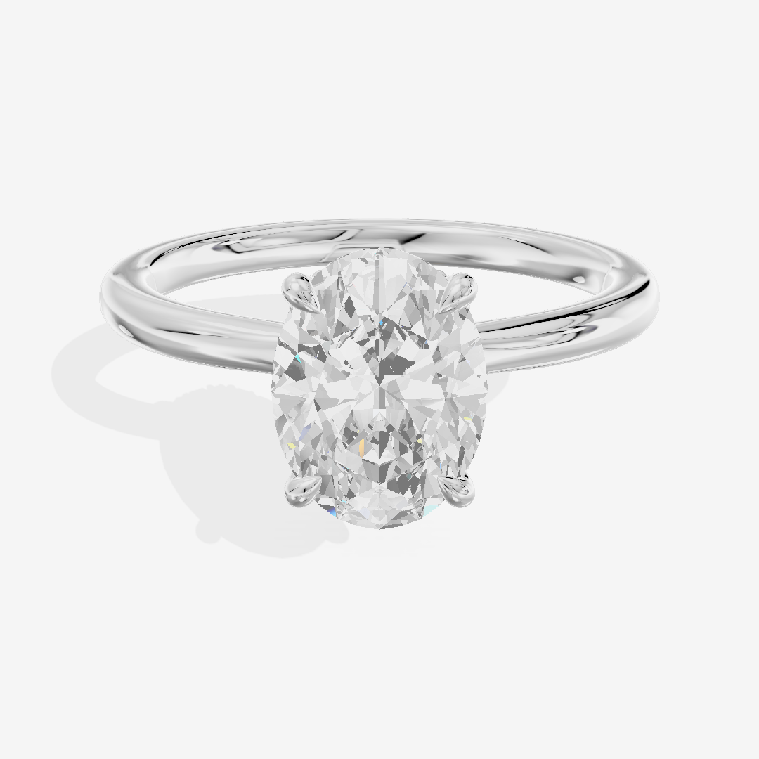 Grand Liviana Oval Engagement Ring with Side Stones (1/10 ct. tw.) in Platinum
