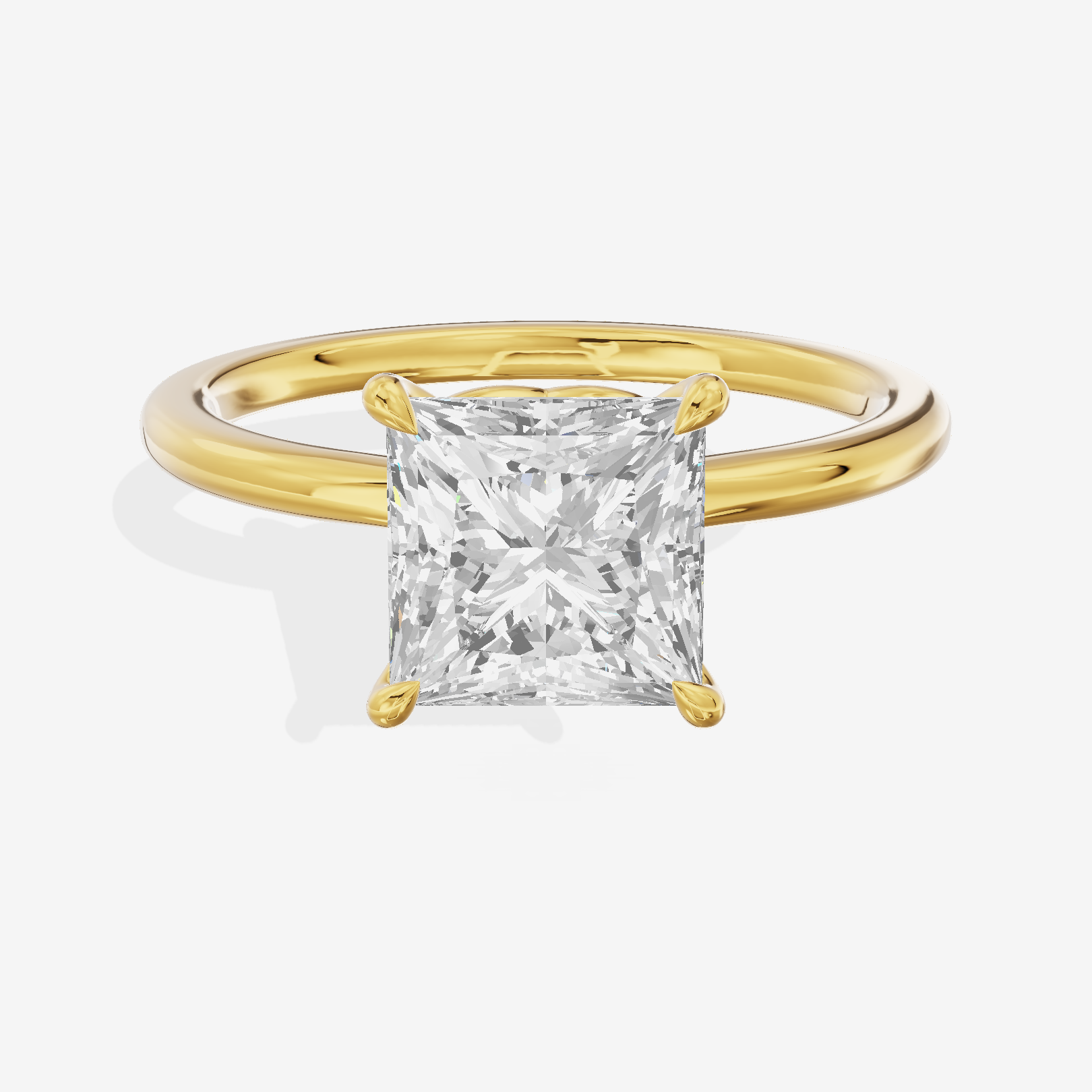 Coeurine Solitaire 1.8mm Princess Solitaire Engagement Ring in 18K Yellow Gold