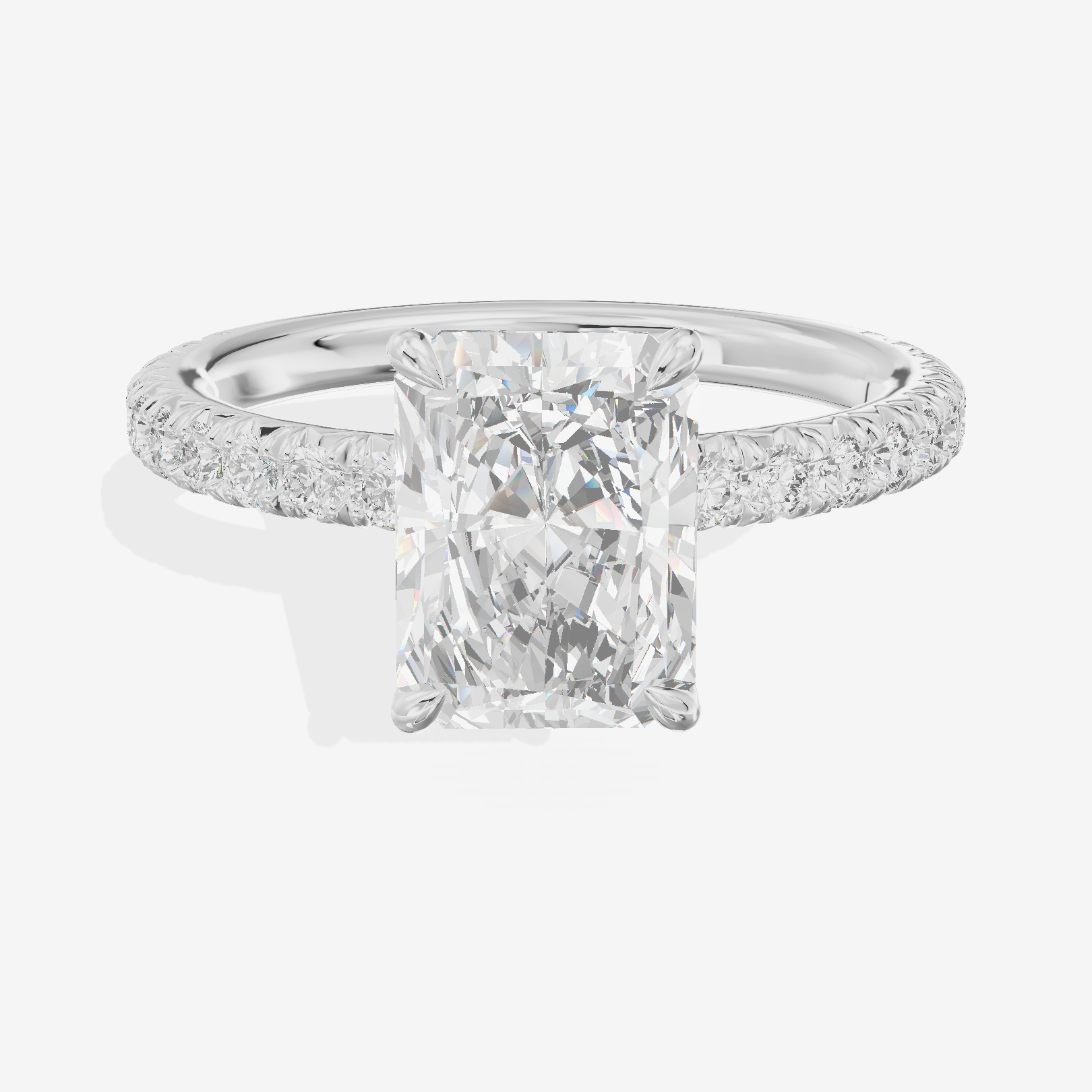 Petite Trueheart Radiant Engagement Ring with Side Stones (2/5 ct. tw.) in Platinum