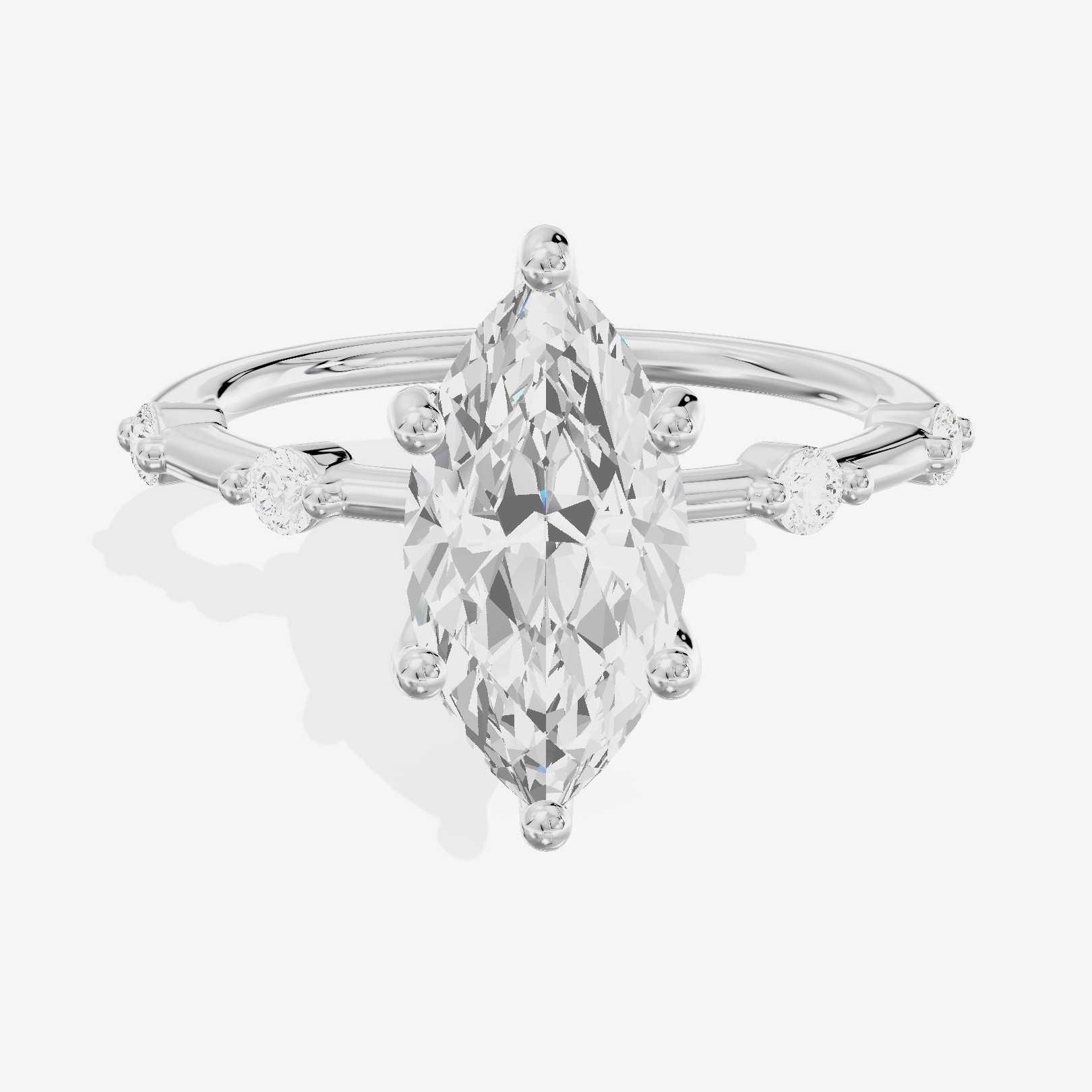Selenia Marquise Hidden Halo Engagement Ring (1/6 ct. tw.) in Platinum