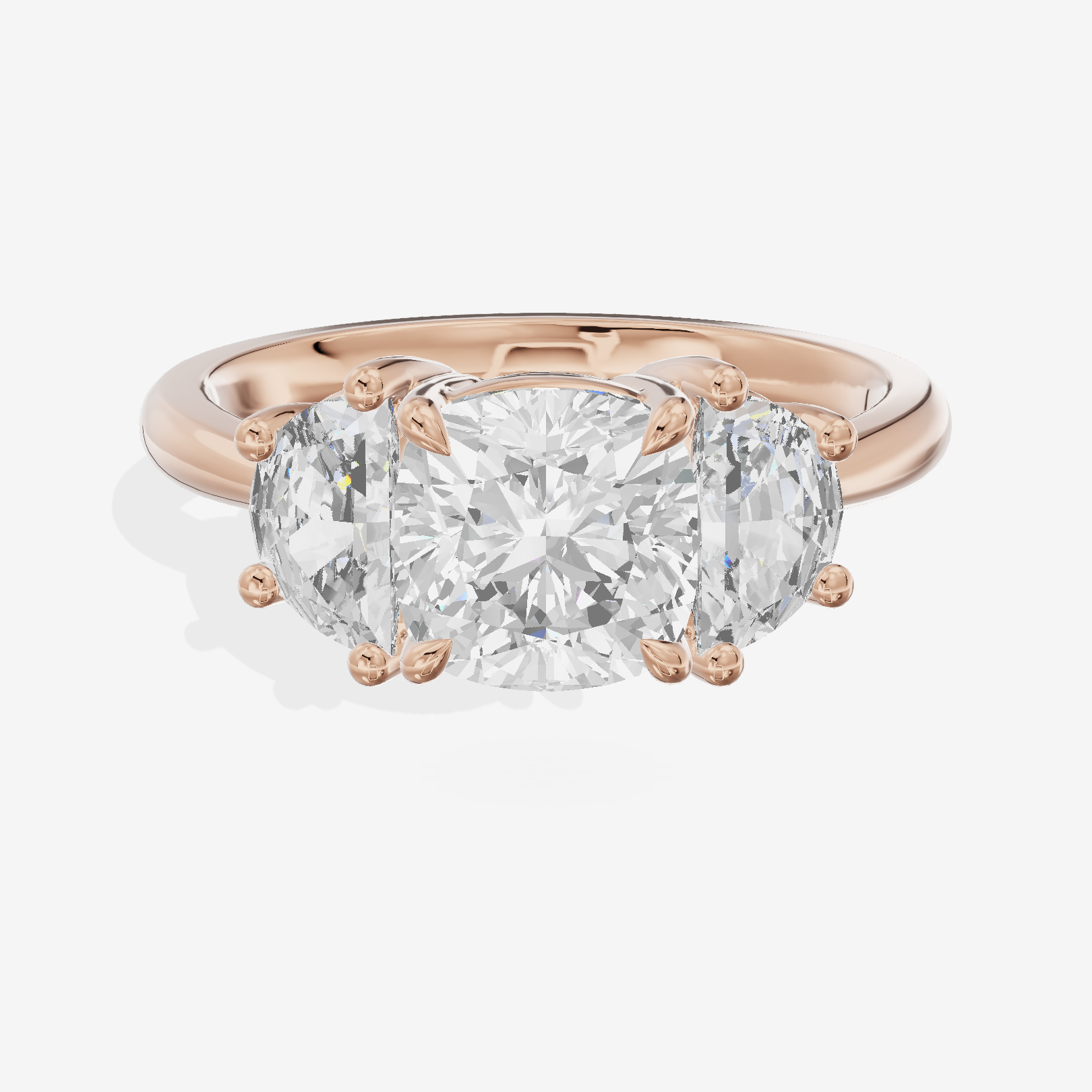 Classic Liviana Cushion Three Stone Engagement Ring (1/4 ct. tw.) in 18K Rose Gold