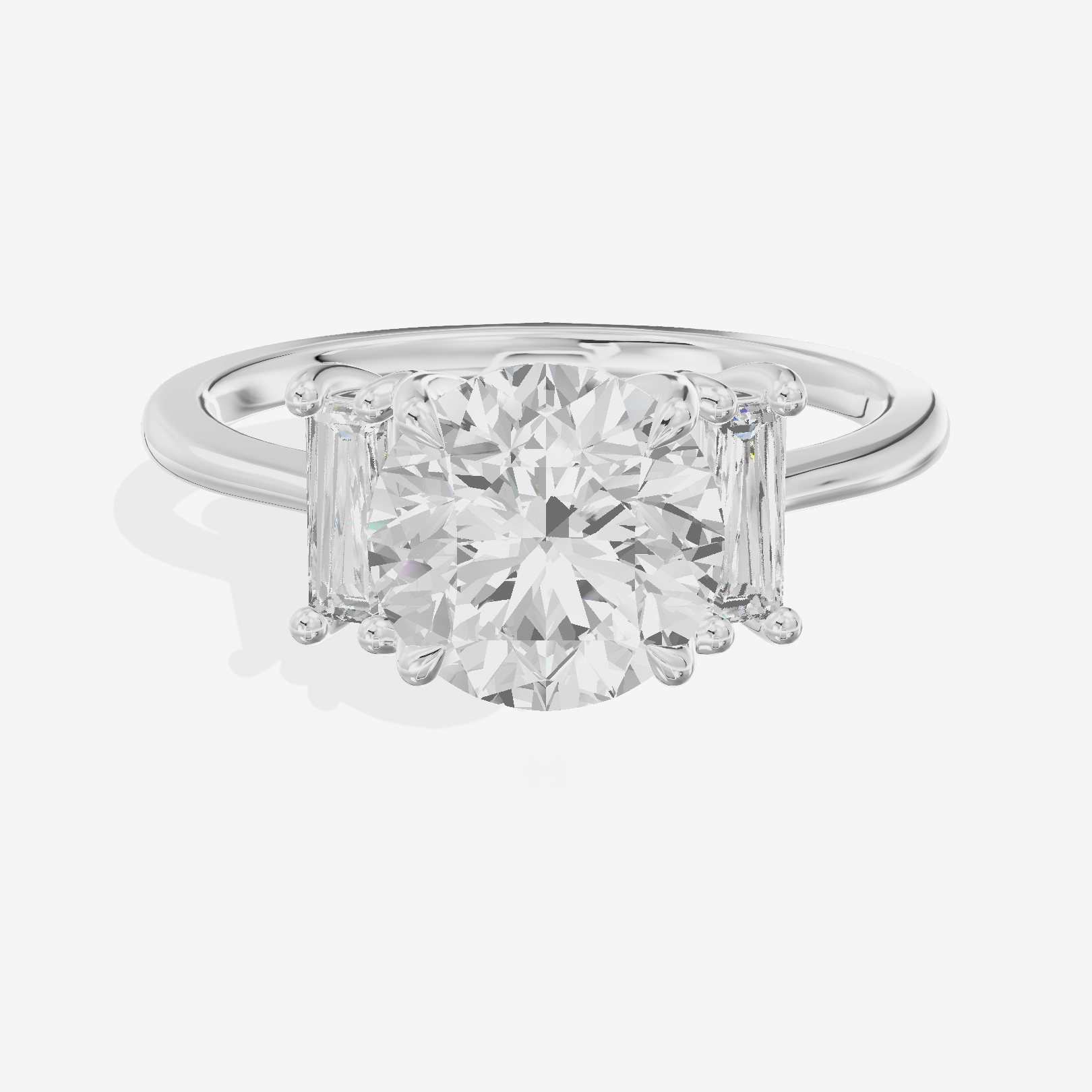 Eversince Three Stone Round Engagement Ring (1/4 ct. tw.) in 14K White Gold