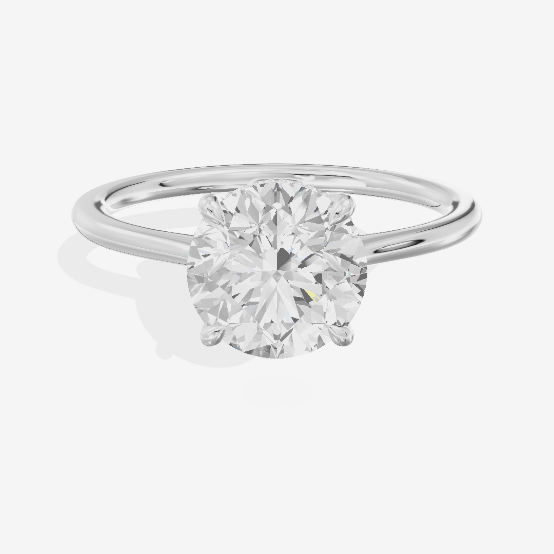 Promezza Hidden Halo Round Engagement Ring (1/20 ct. tw.) in Platinum