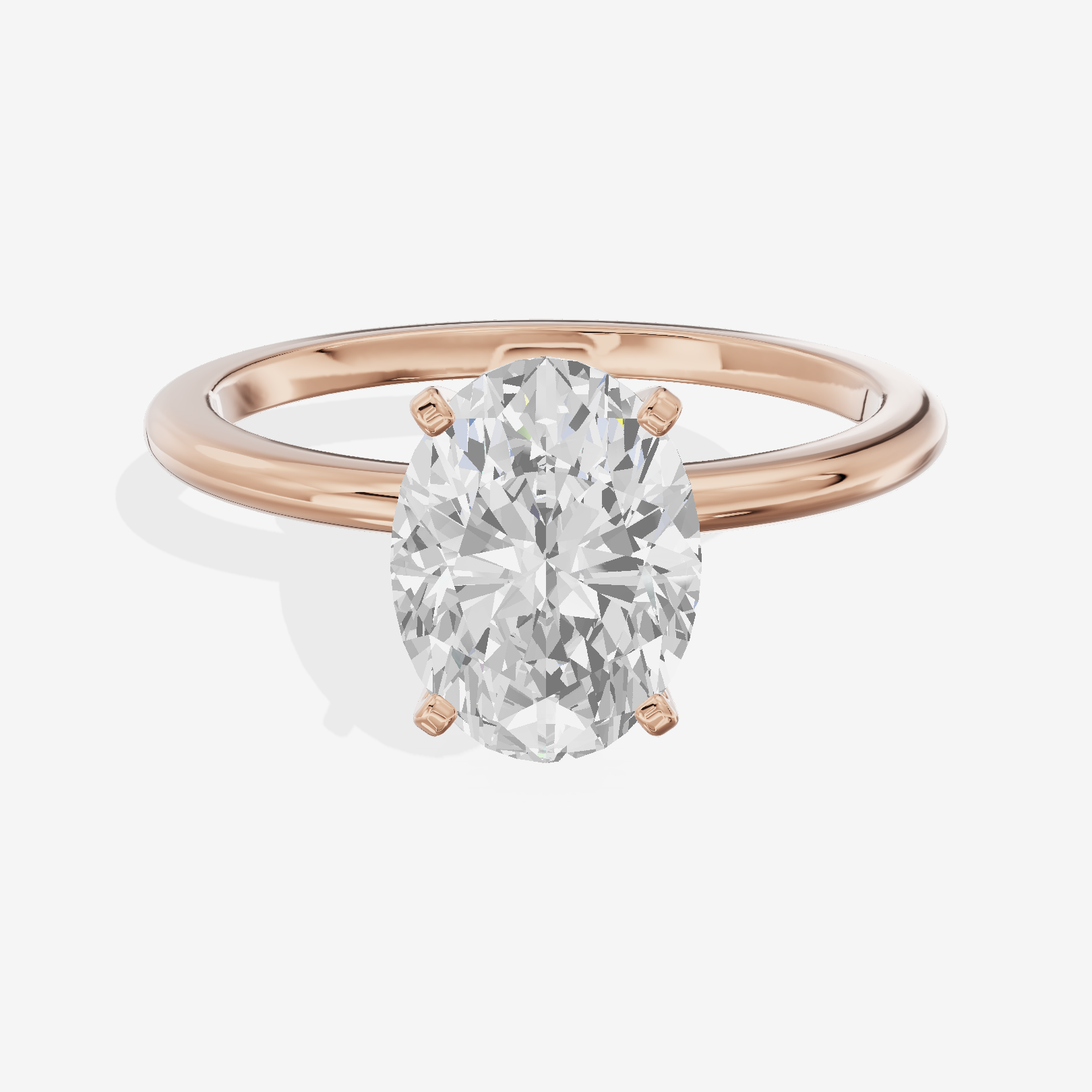 Coeurine 1.5mm Oval Comfort Fit Engagement Ring in 18K Rose Gold