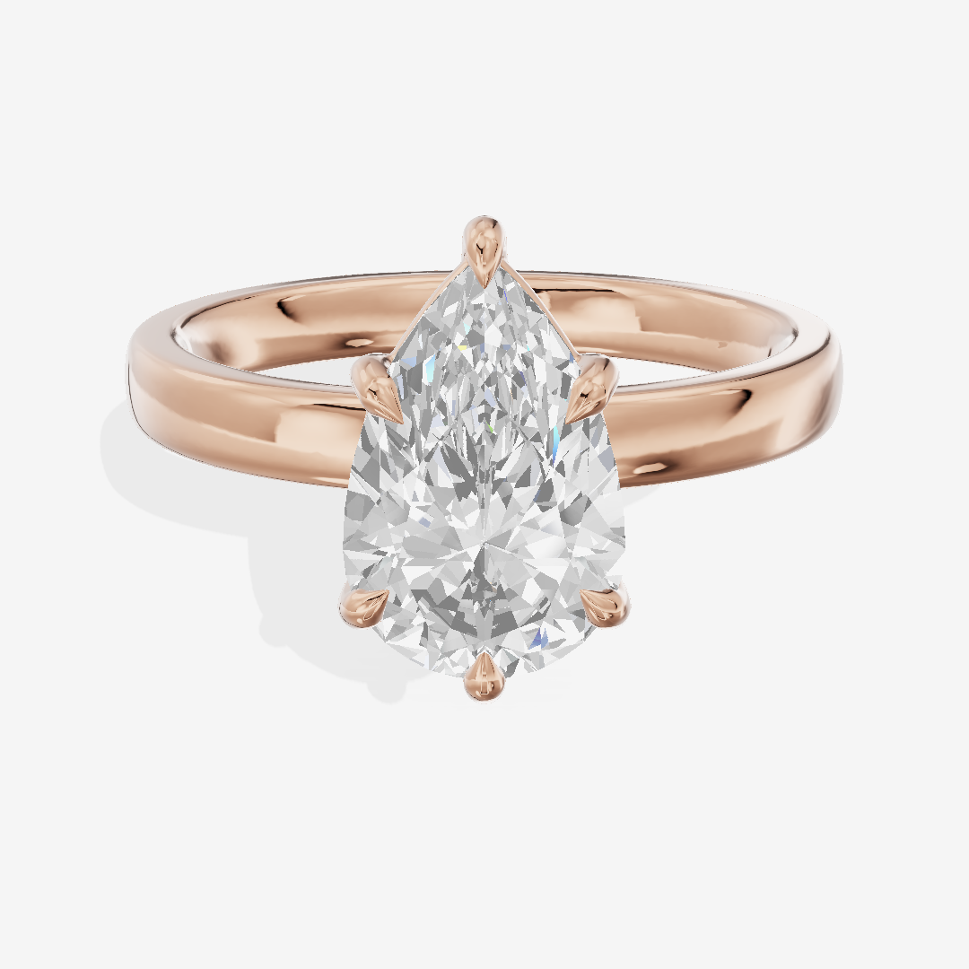 Tender Eversince 2.5mm Pear Solitaire Engagement Ring in 18K Rose Gold