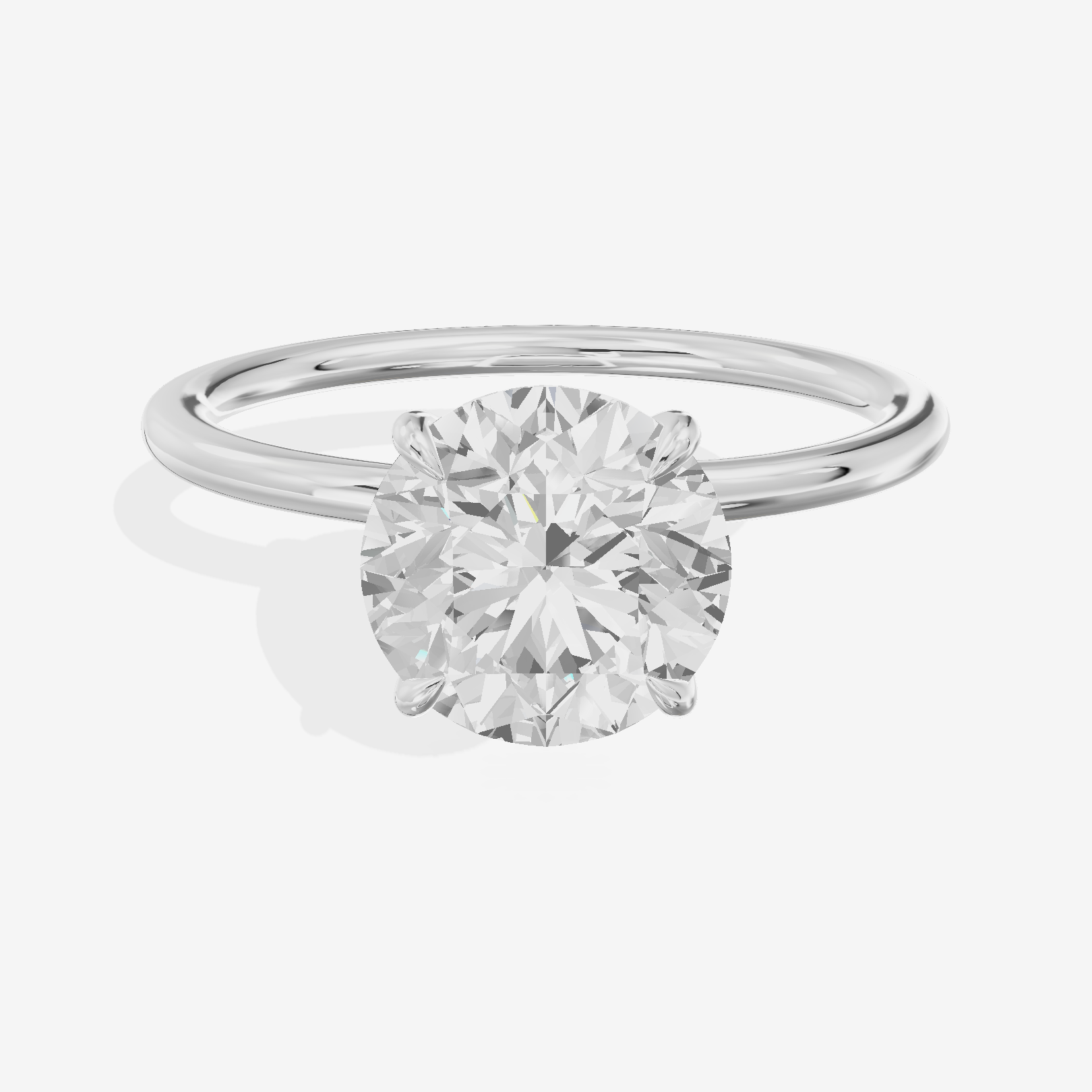 Classic Mayrelle 1.8mm Round Solitaire Engagement Ring in 18K White Gold