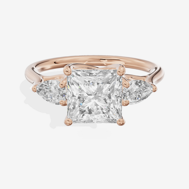 Grand Vowsae Three Stone Princess Engagement Ring (2/5 ct. tw.) in 14K Rose Gold