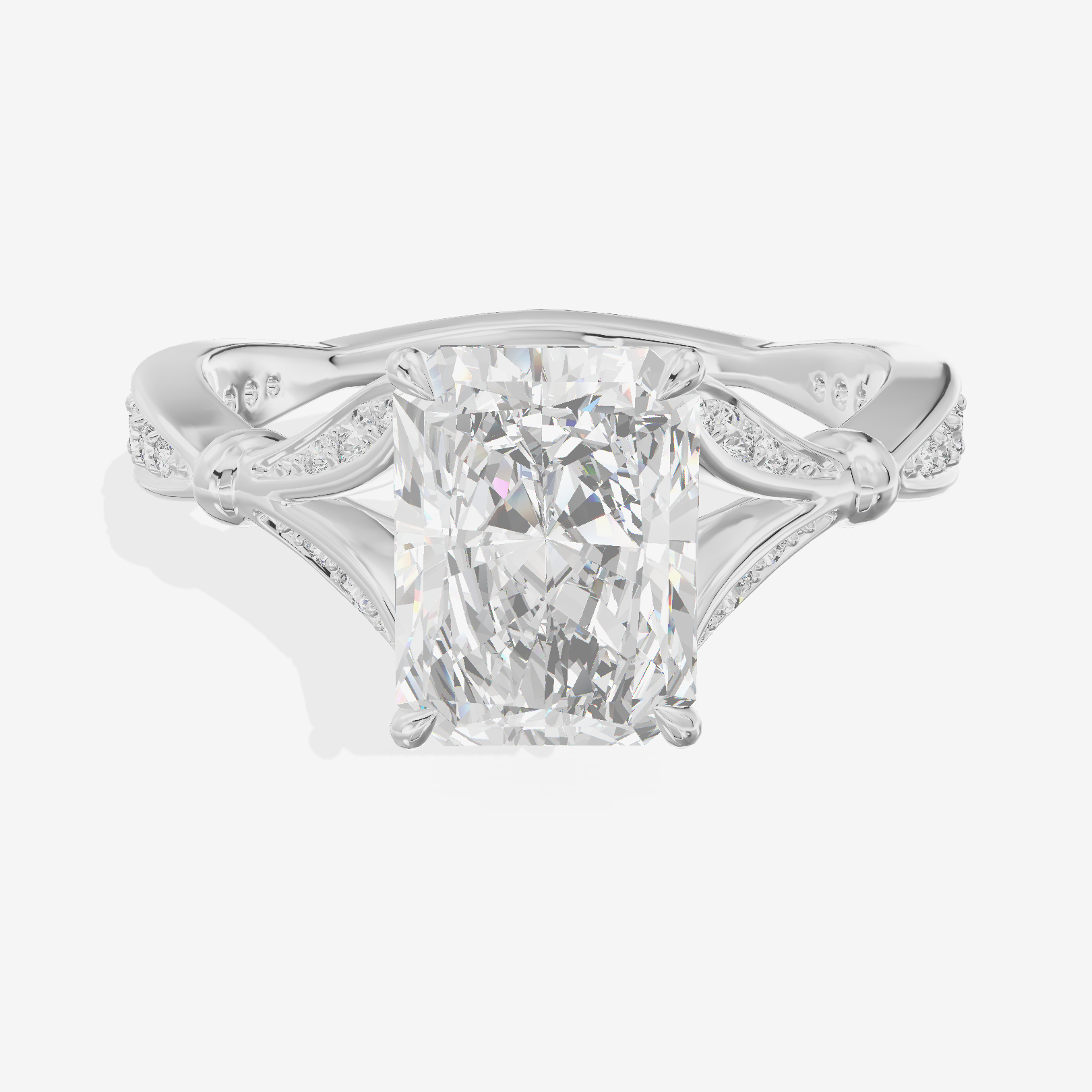 Sincere Bezel 1.8mm Radiant Solitaire Engagement Ring in Platinum