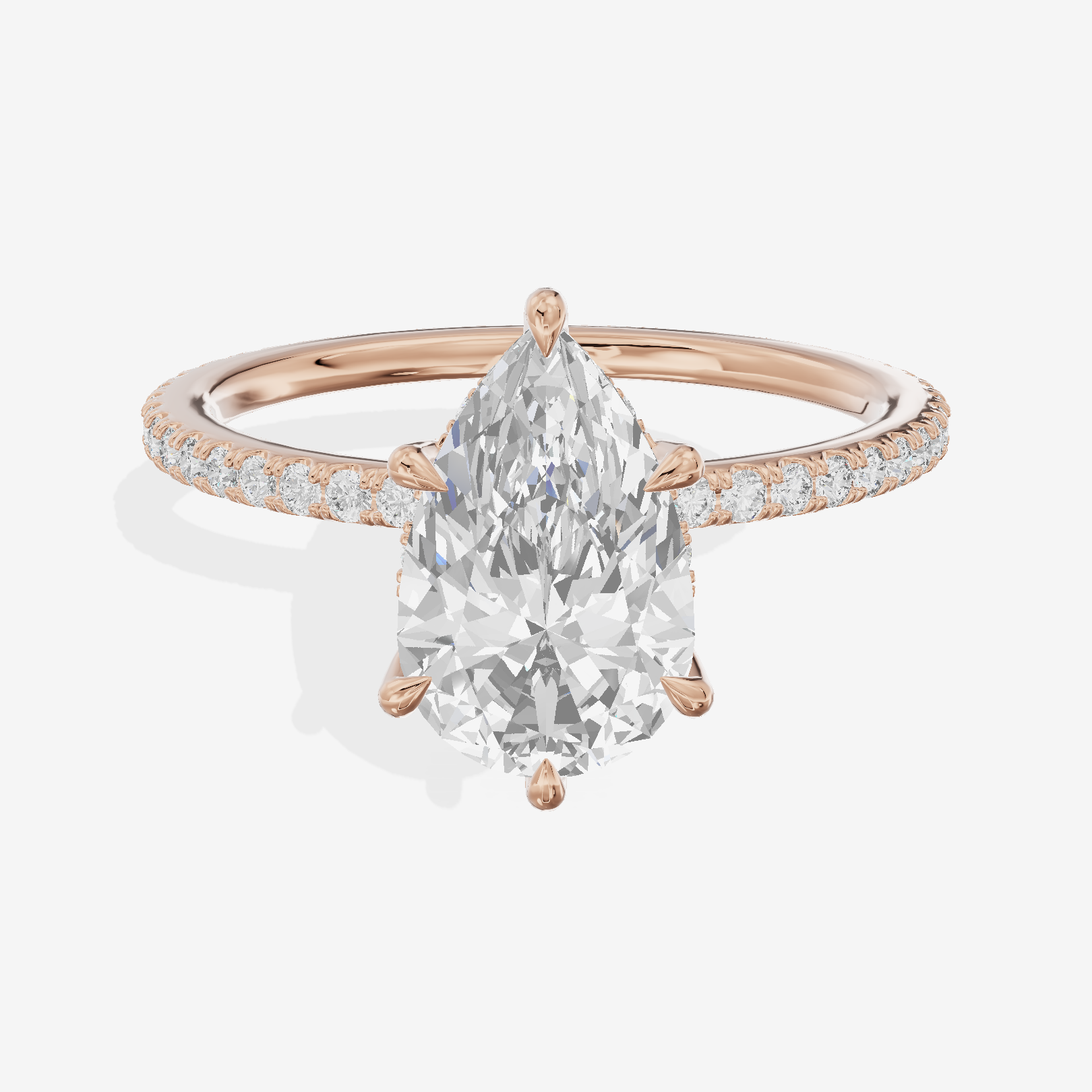 Mirelle Pear Hidden Halo Engagement Ring (1/3 ct. tw.) in 18K Rose Gold