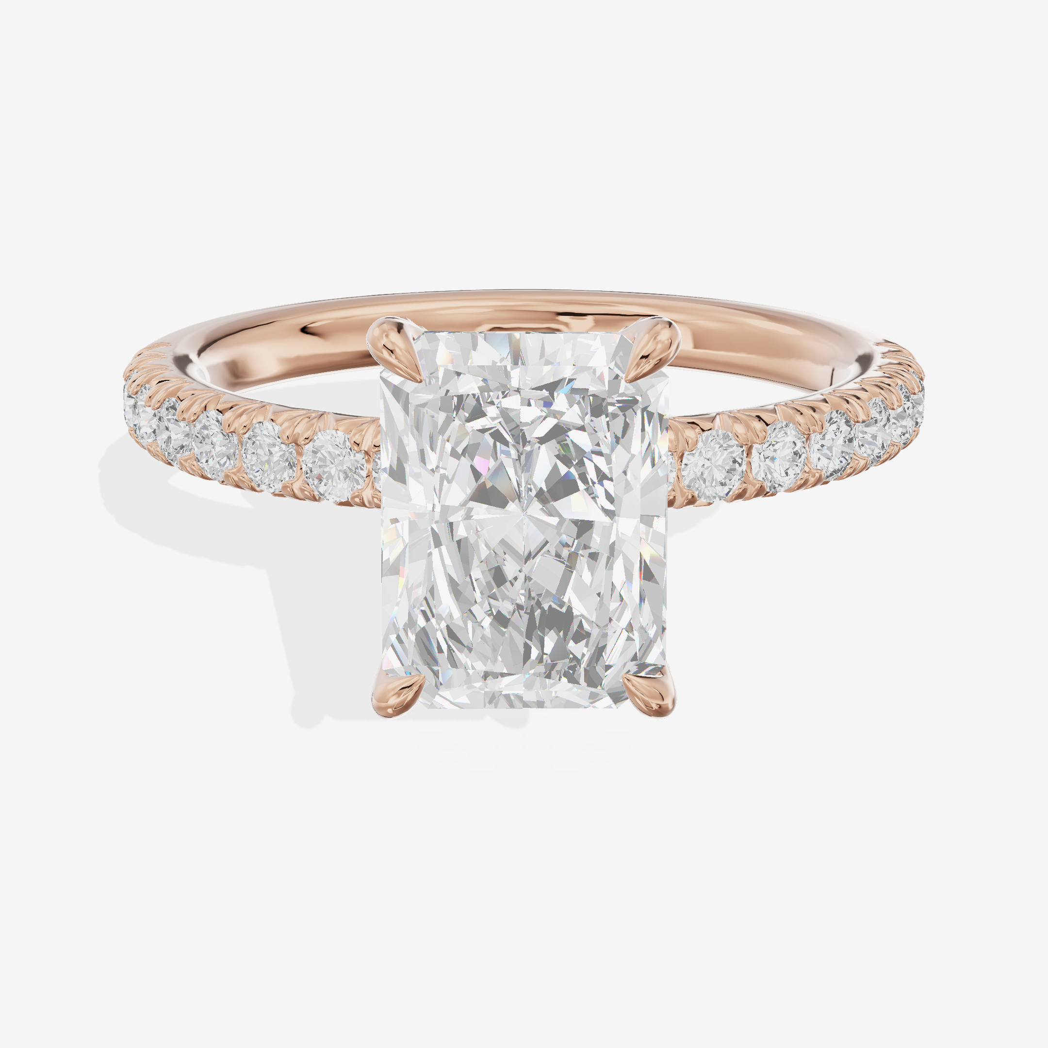 Mirelle Hidden Halo Radiant Engagement Ring (1/3 ct. tw.) in 14K Rose Gold