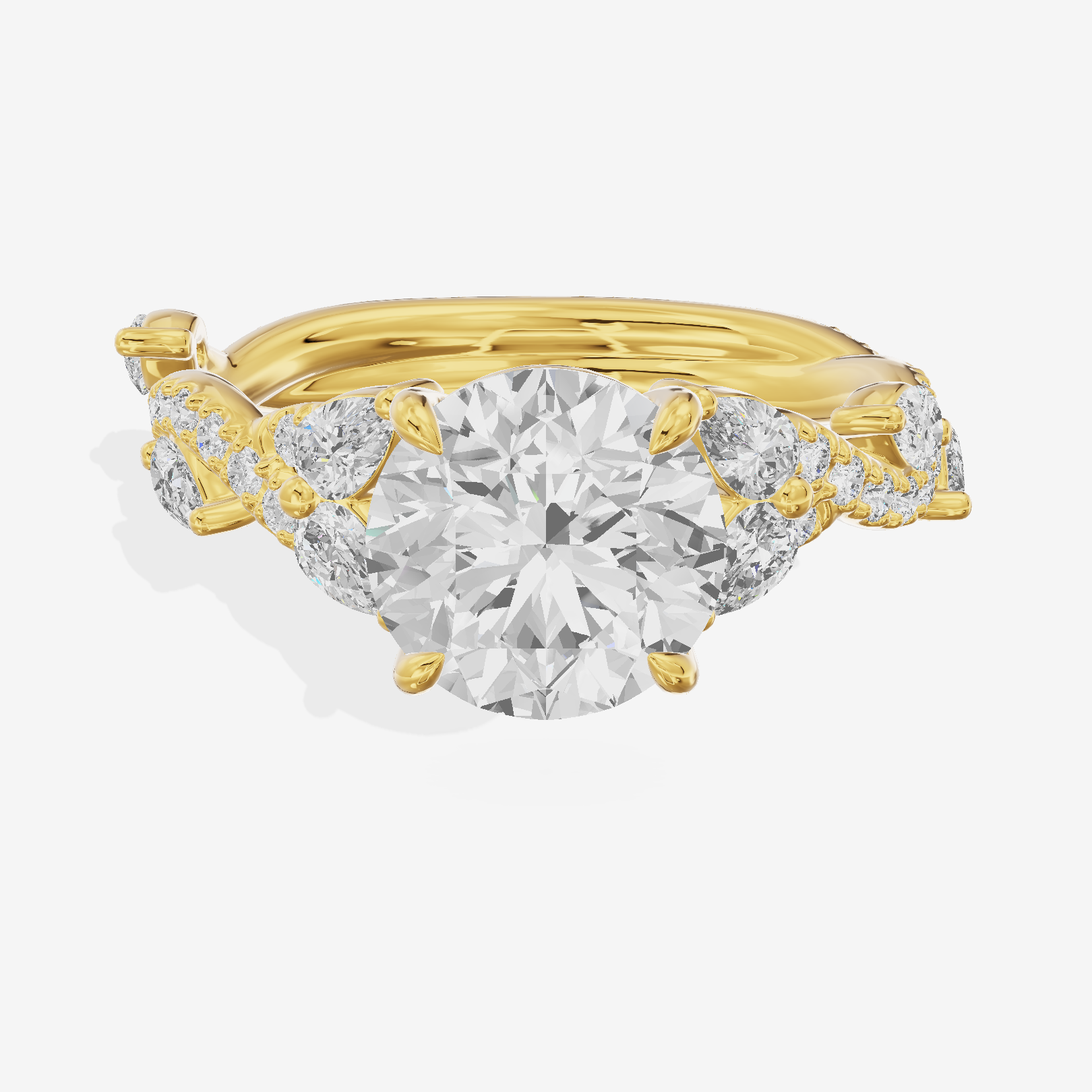 Vintage Heartline Round Engagement Ring (2/3 ct. tw.) in 18K Yellow Gold