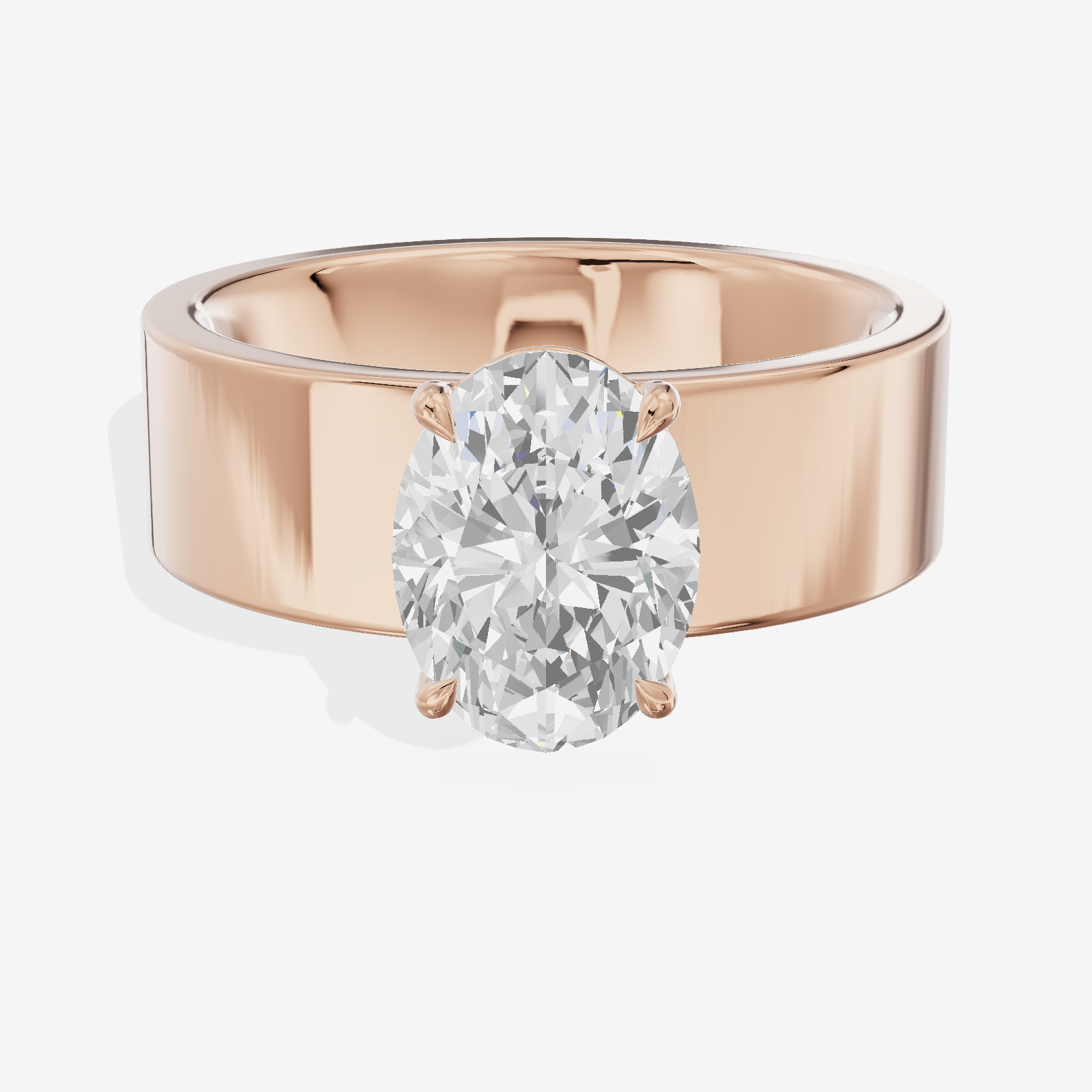 Aimora Solitaire 6mm Oval Engagement Ring in 14K Rose Gold