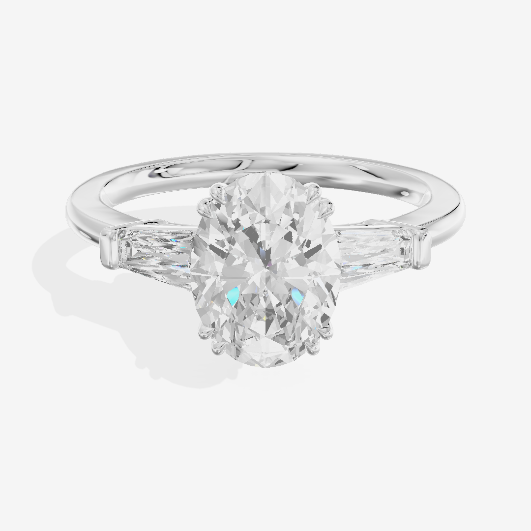 Lateria Three Stone Oval Engagement Ring (1/2 ct. tw.) in 14K White Gold