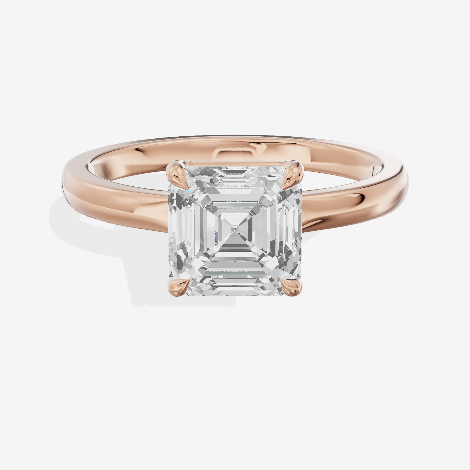 Lumina Ring 2mm Asscher Solitaire Engagement Ring in 18K Rose Gold