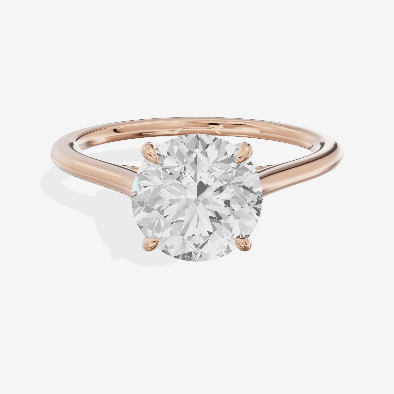One of One 1.4mm Round Solitaire Engagement Ring in 18K Rose Gold